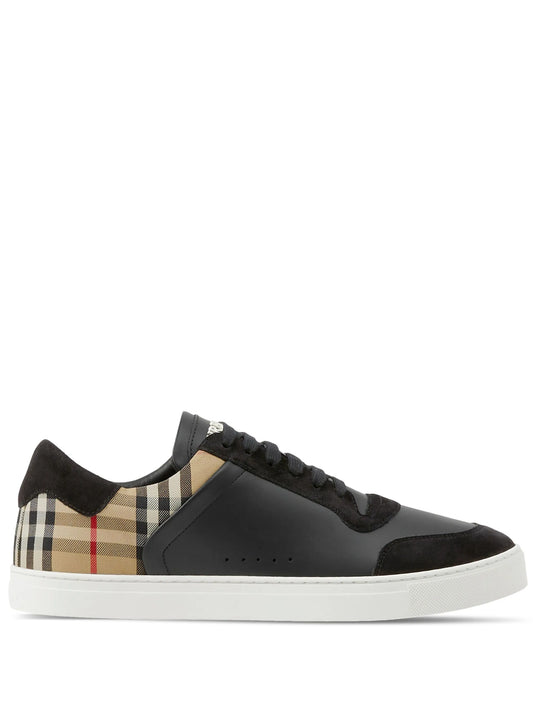 check-print sneakers