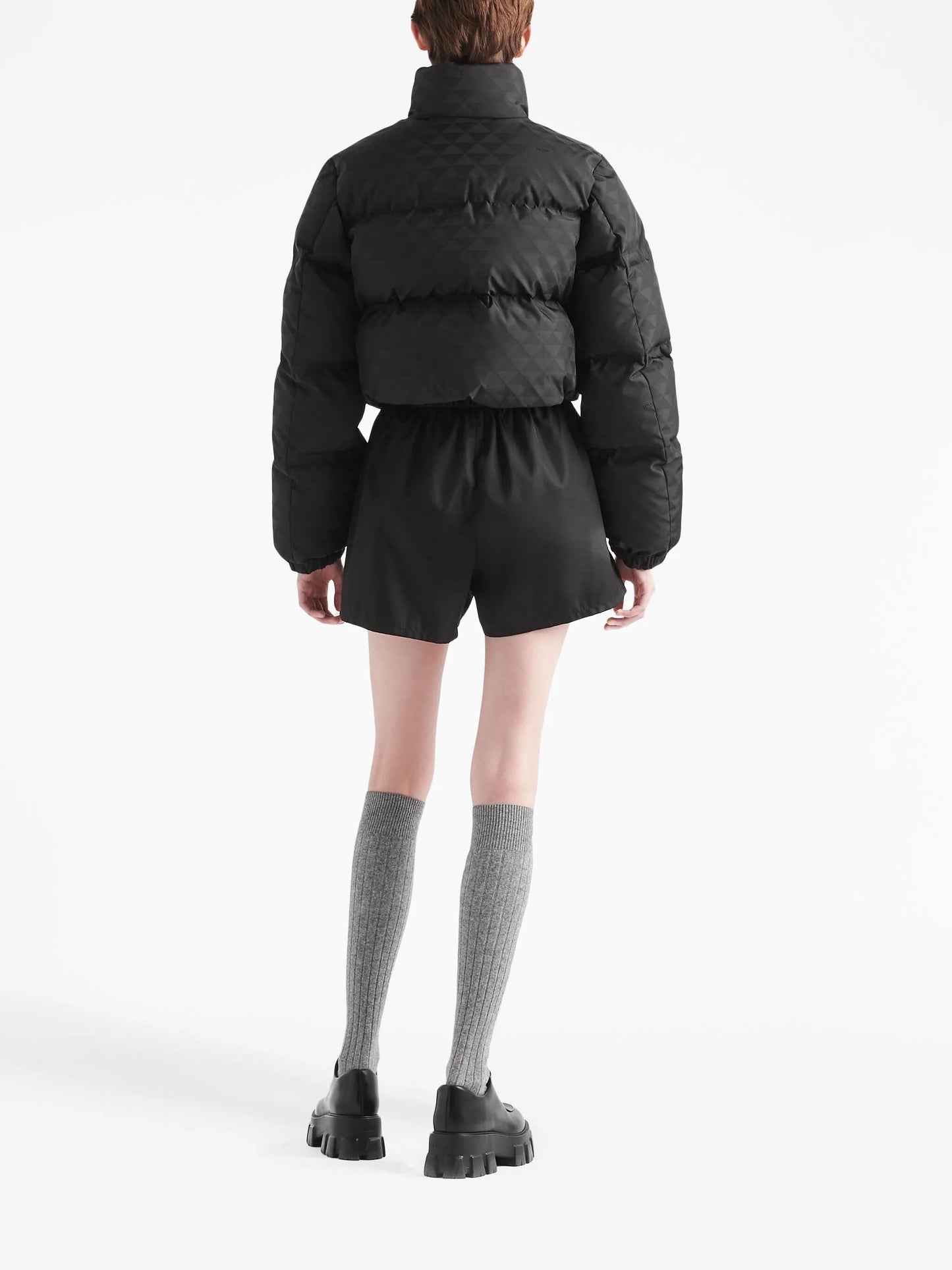 Re-Nylon cropped puffer jacket