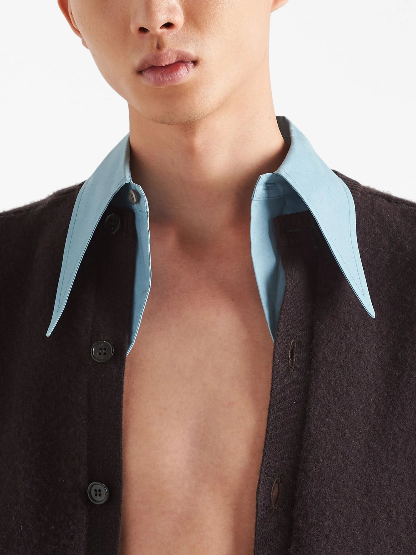 collar-detail cashmere cardigan