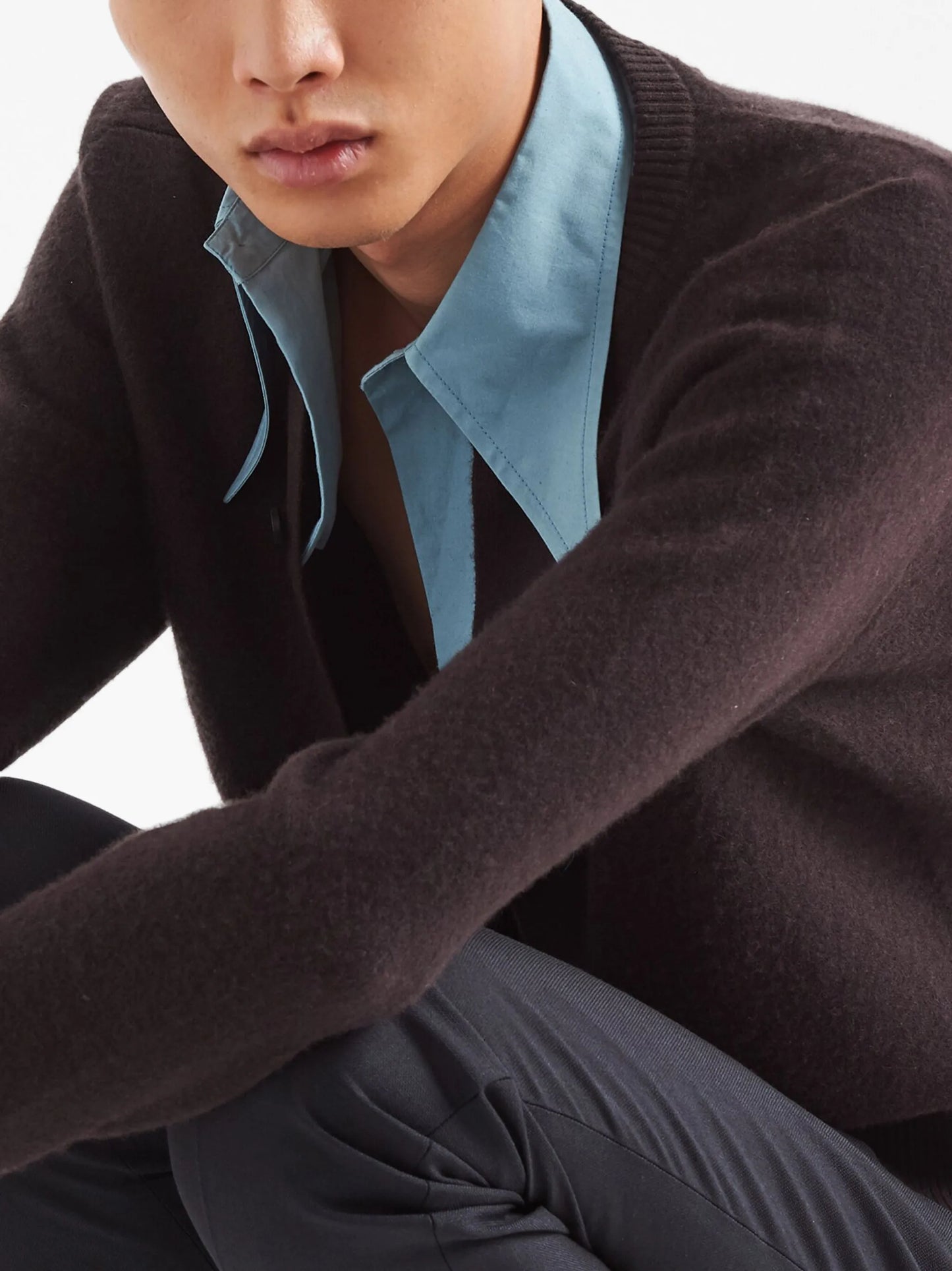 collar-detail cashmere cardigan