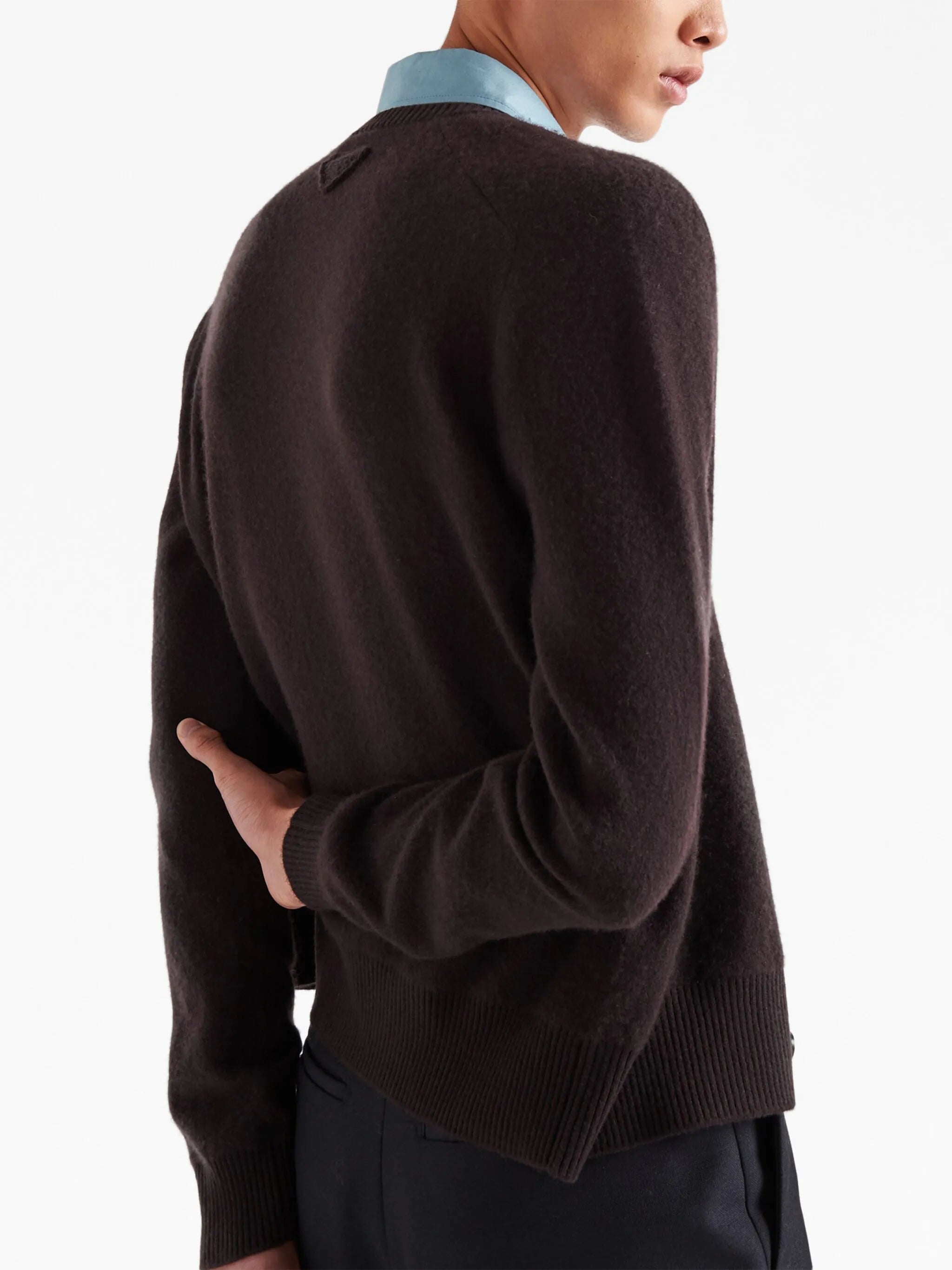 collar-detail cashmere cardigan