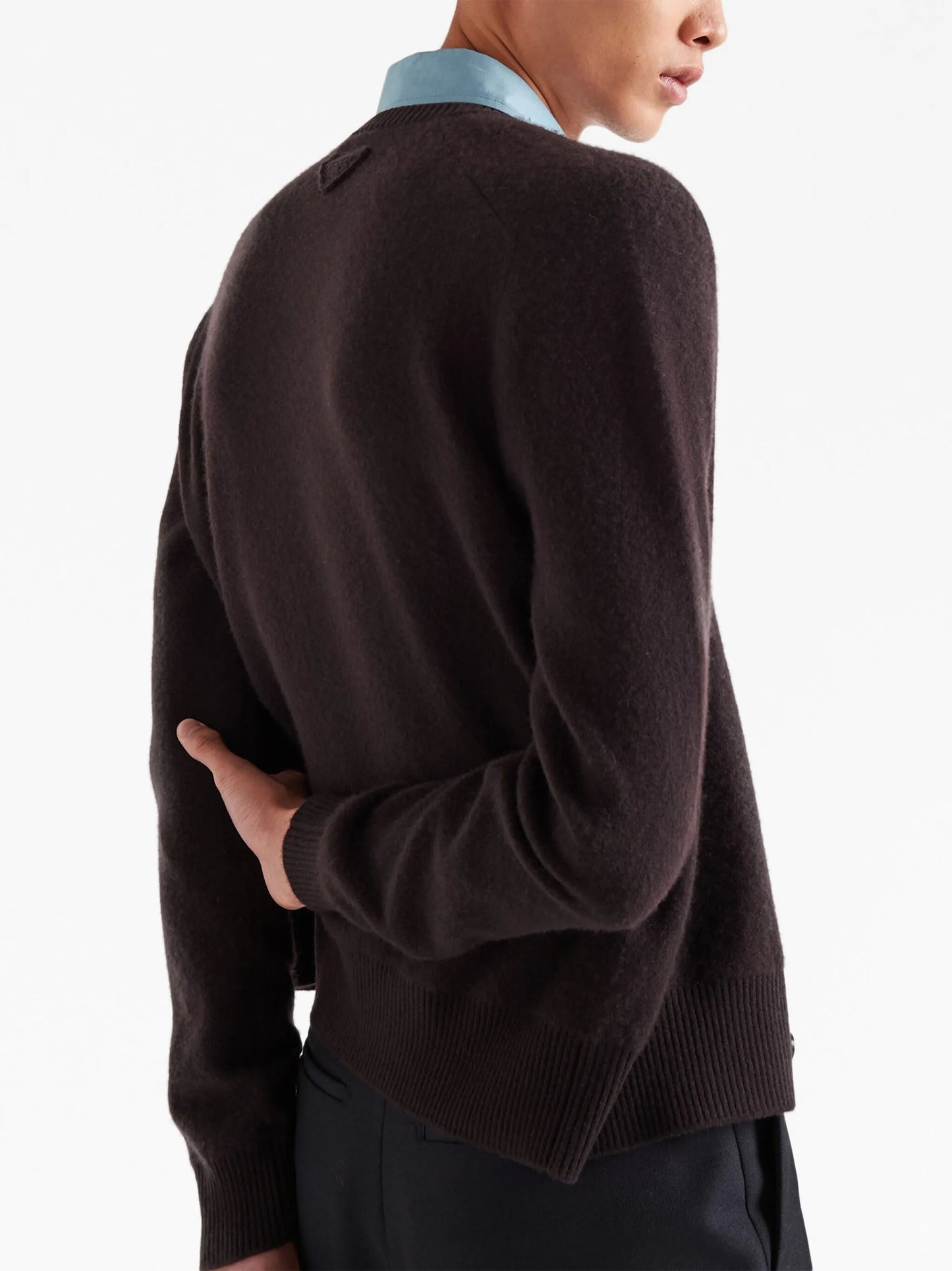 collar-detail cashmere cardigan