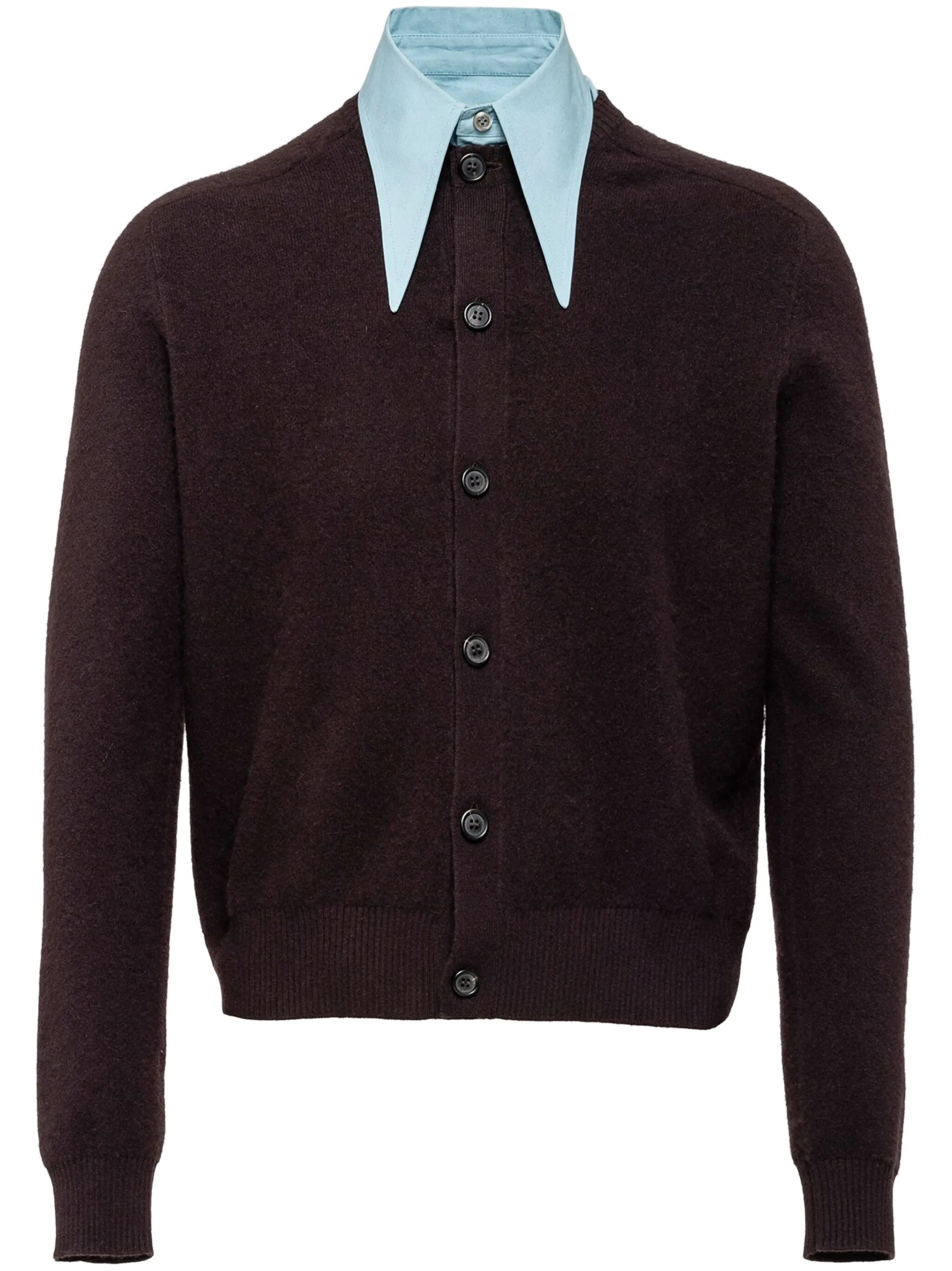 collar-detail cashmere cardigan