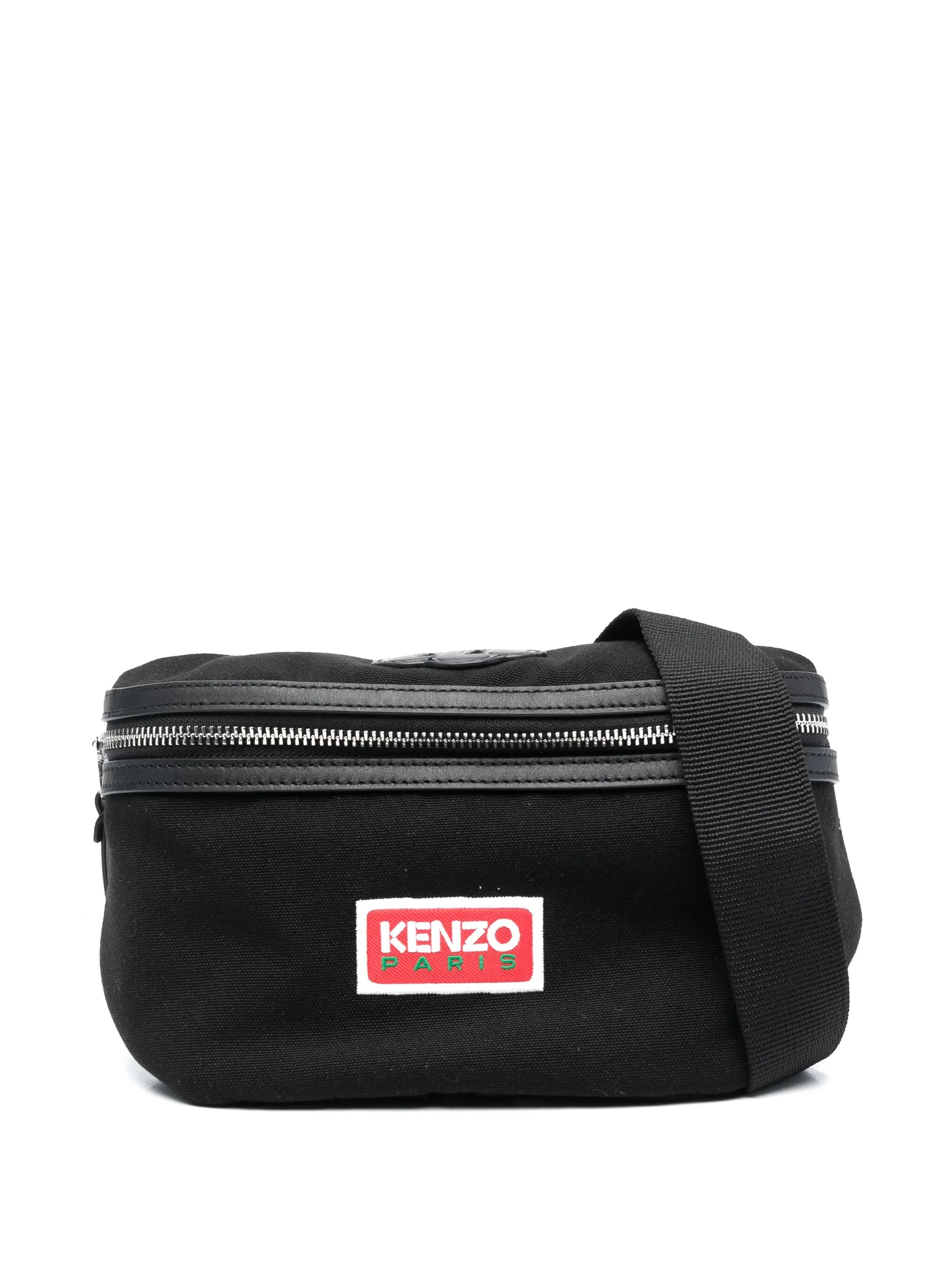 logo-patch canvas belt bag