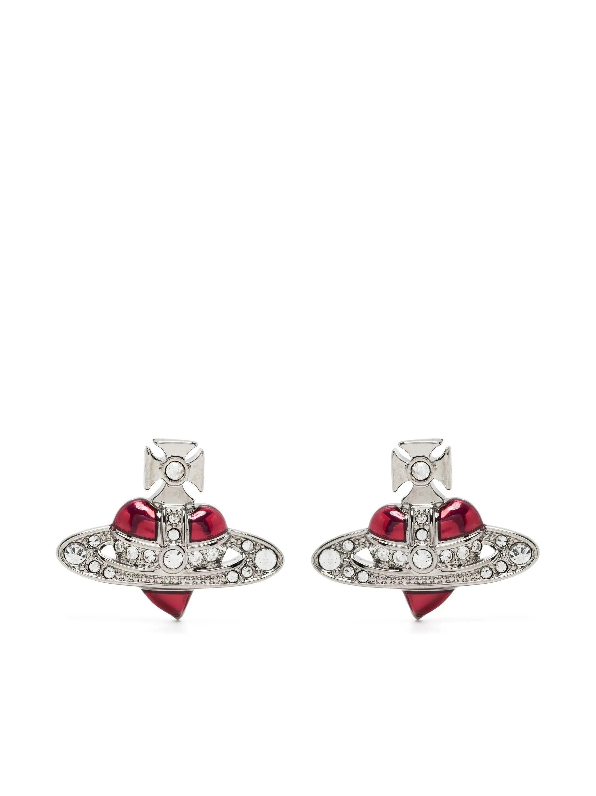 New Diamante Heart stud earrings