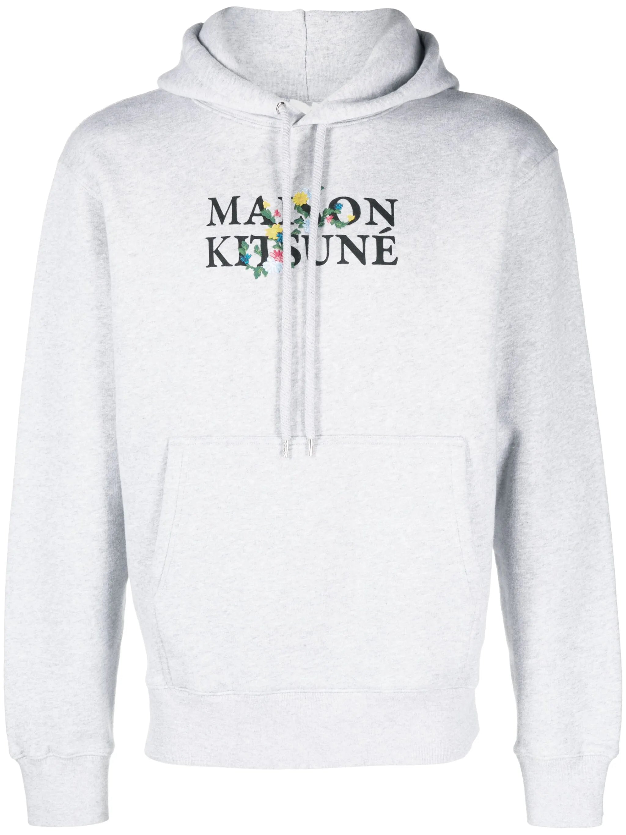 logo-print drawstring cotton hoodie