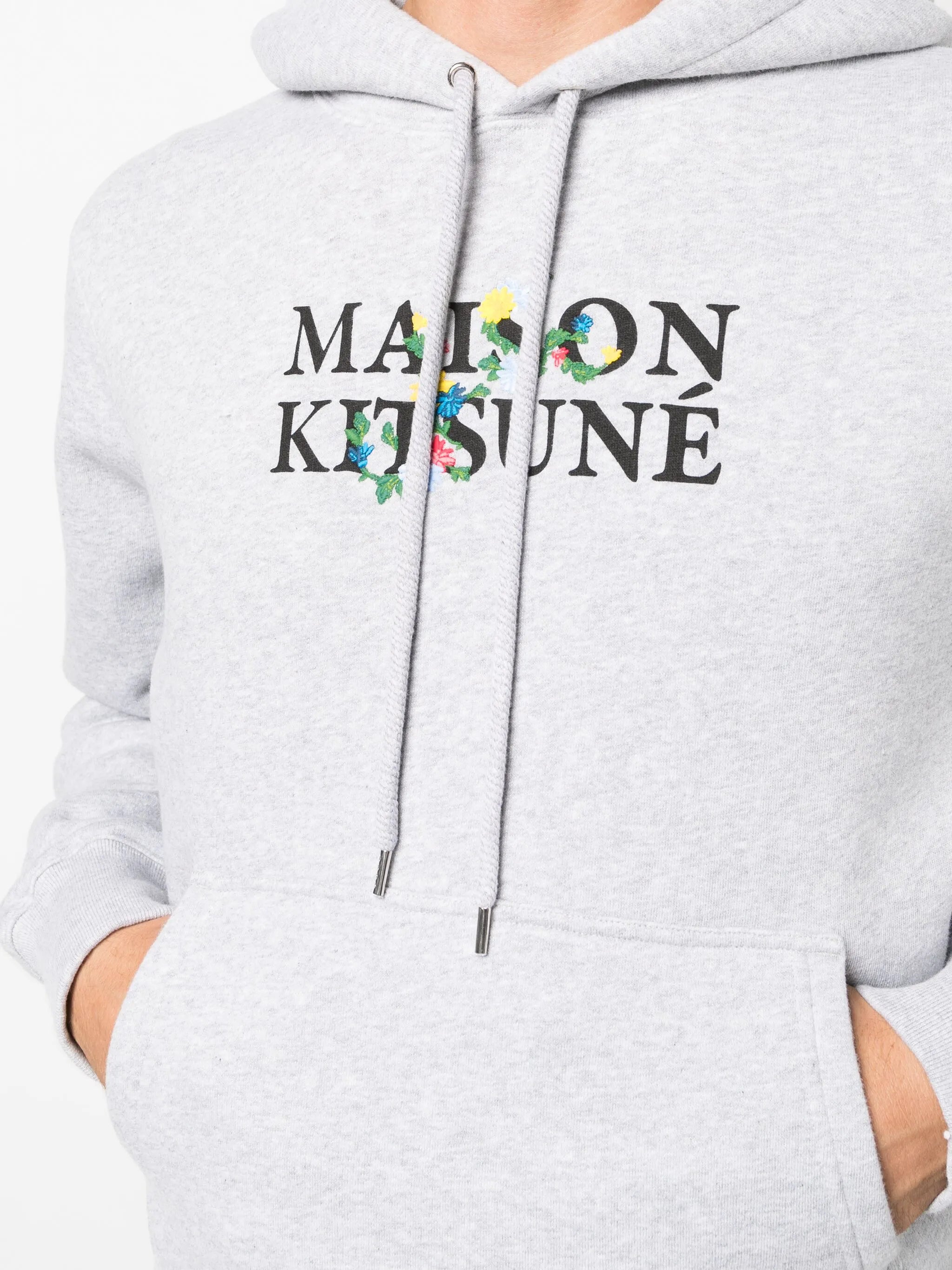 logo-print drawstring cotton hoodie