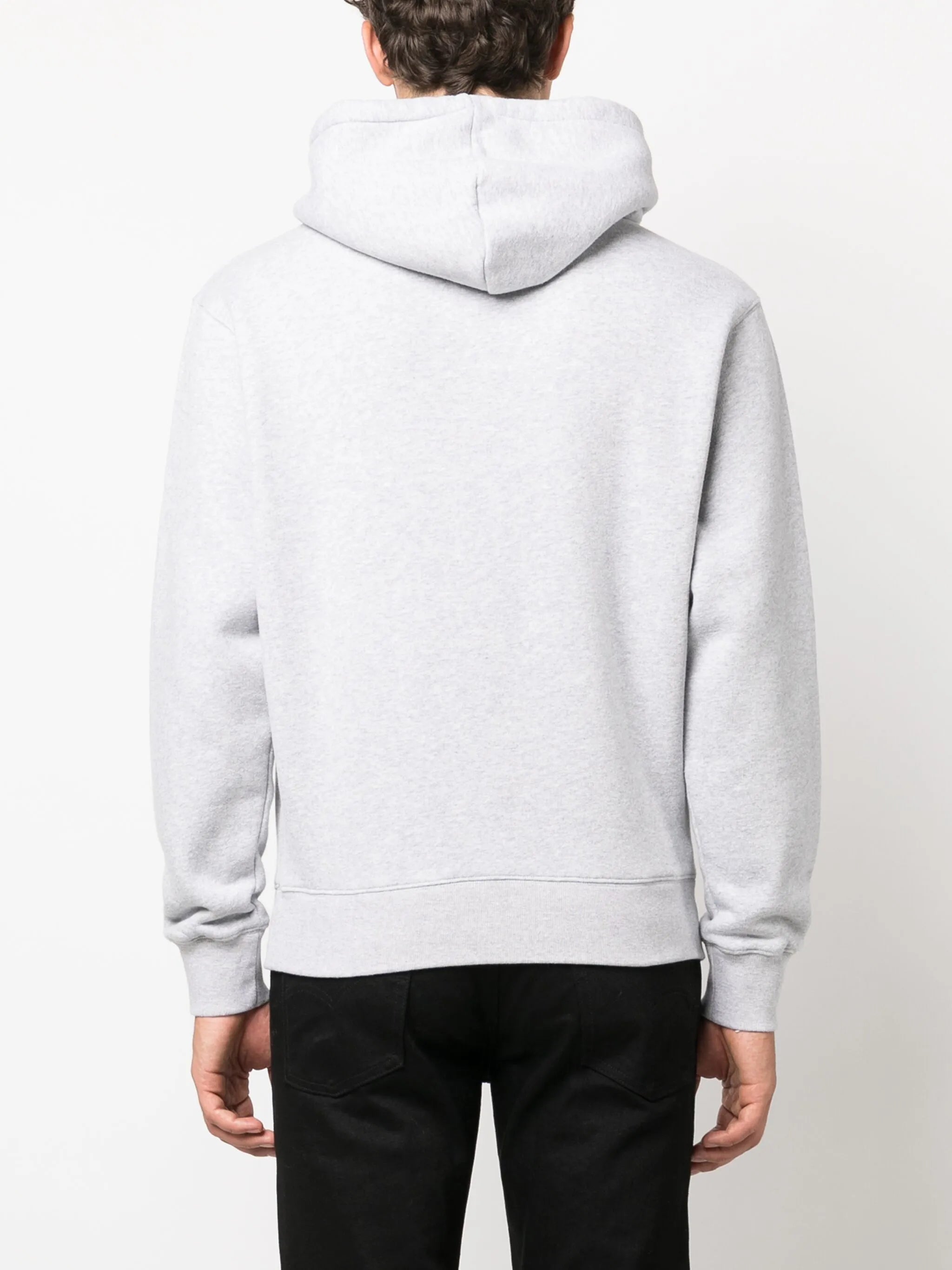 logo-print drawstring cotton hoodie