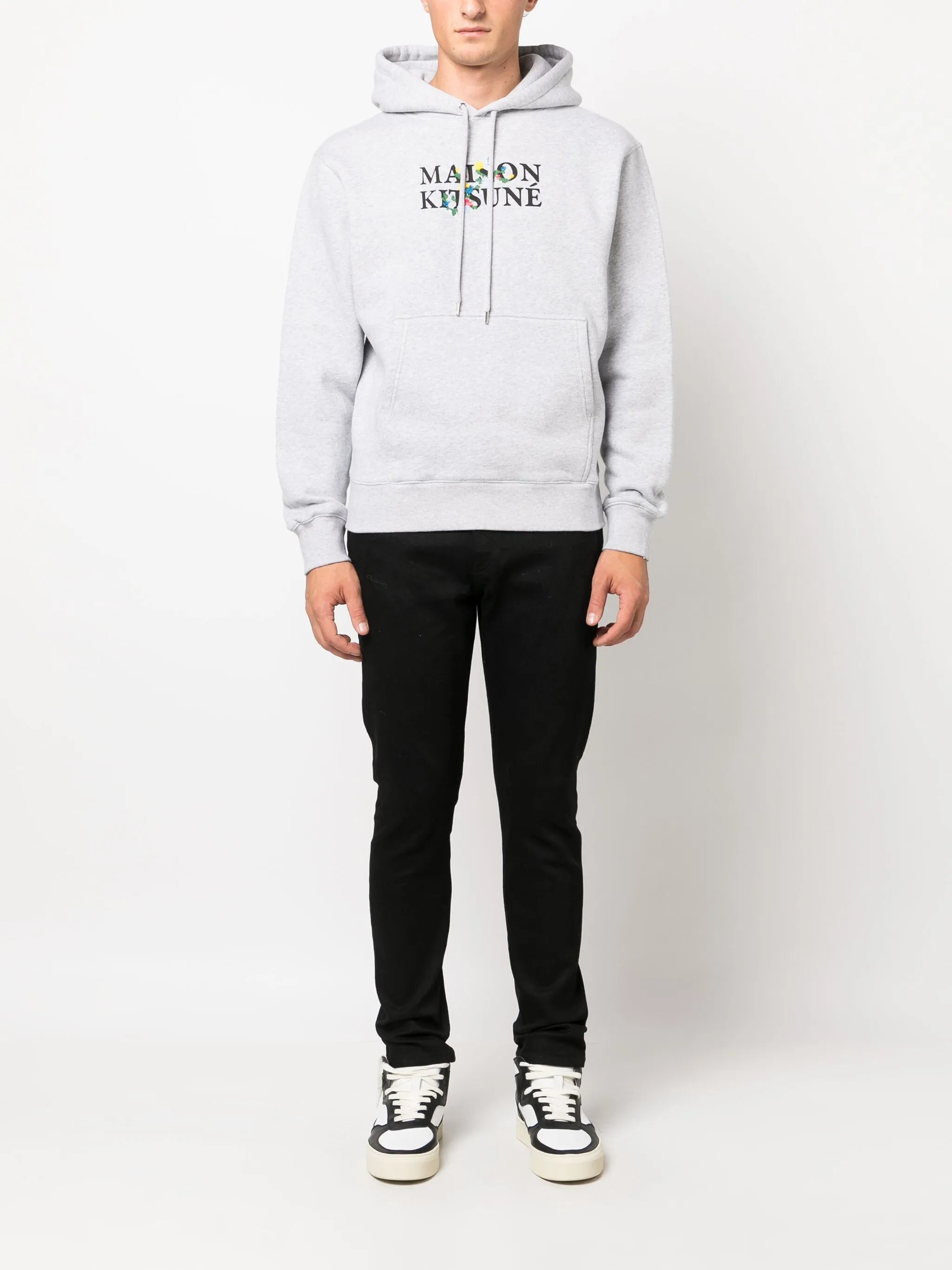 logo-print drawstring cotton hoodie