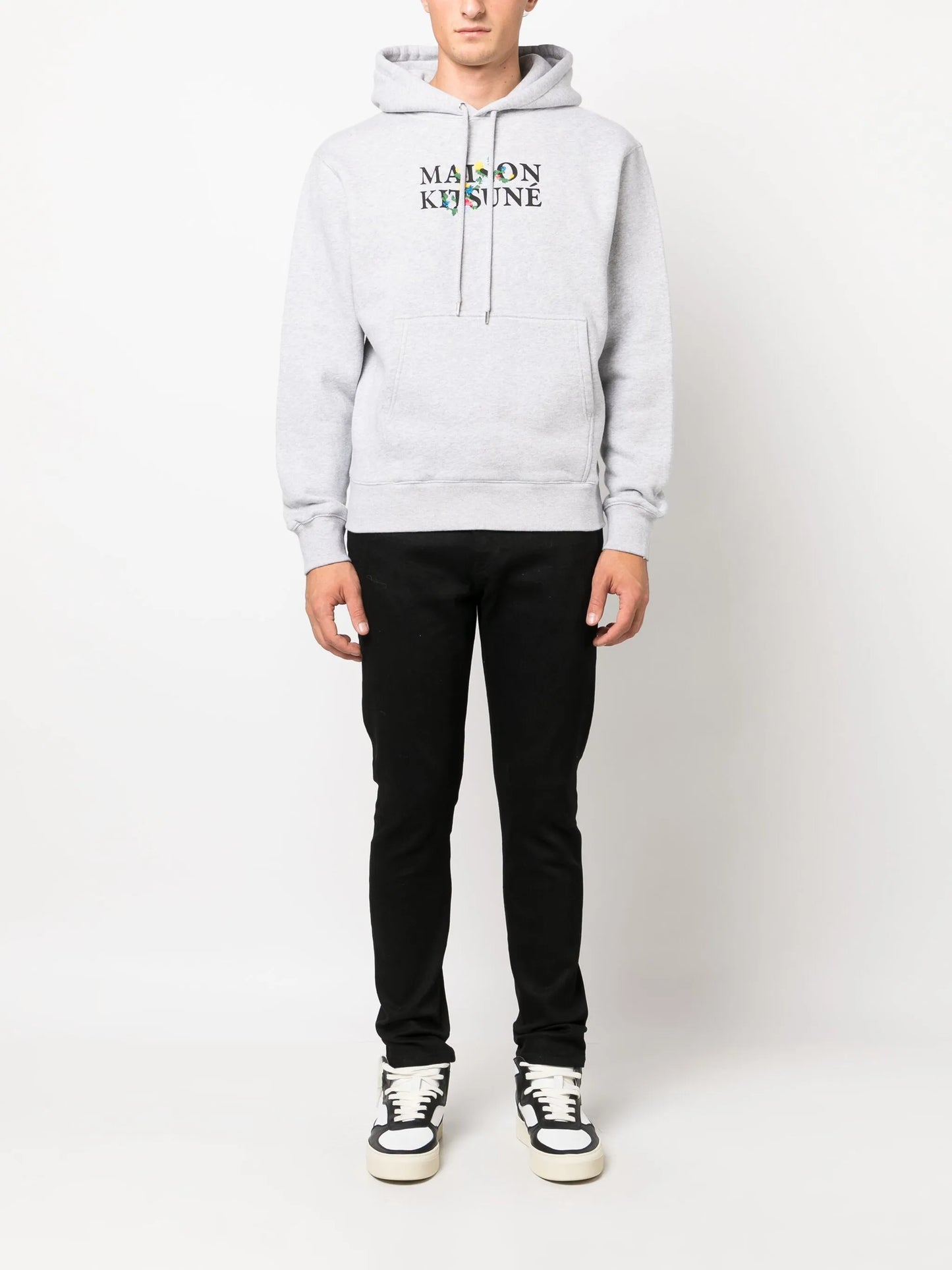 logo-print drawstring cotton hoodie