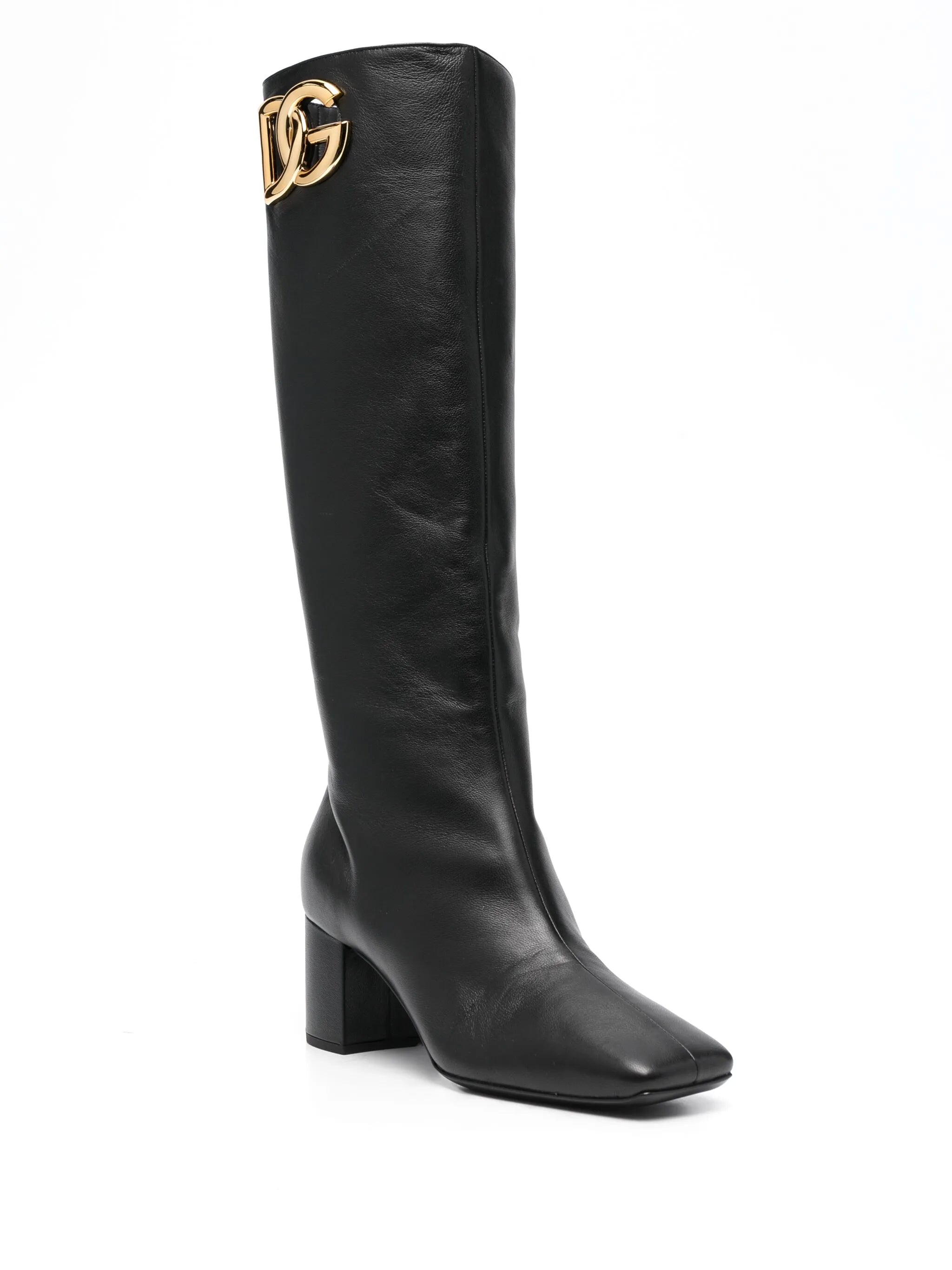 Jackie 60mm logo-plaque leather boots