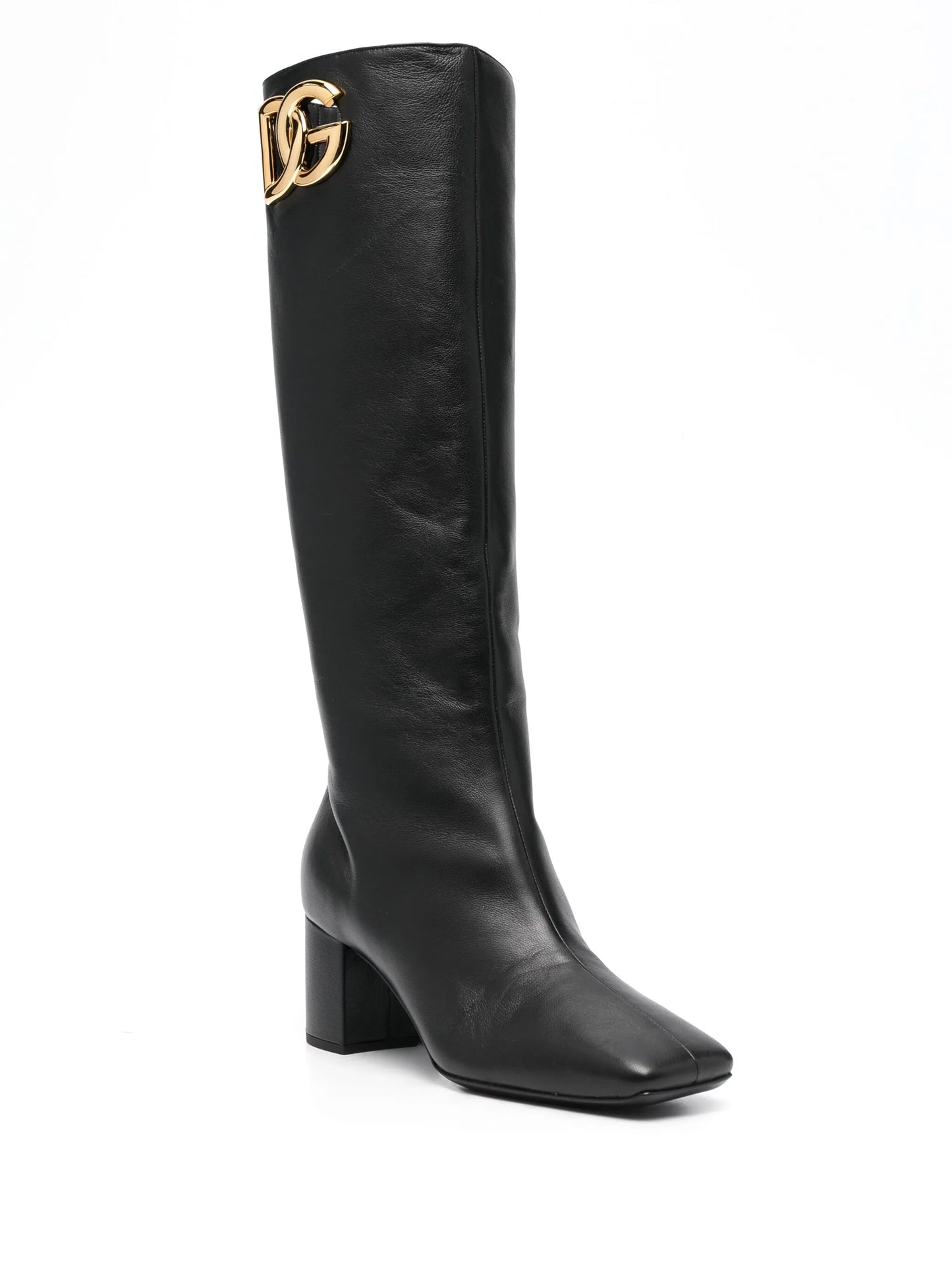 Jackie 60mm logo-plaque leather boots