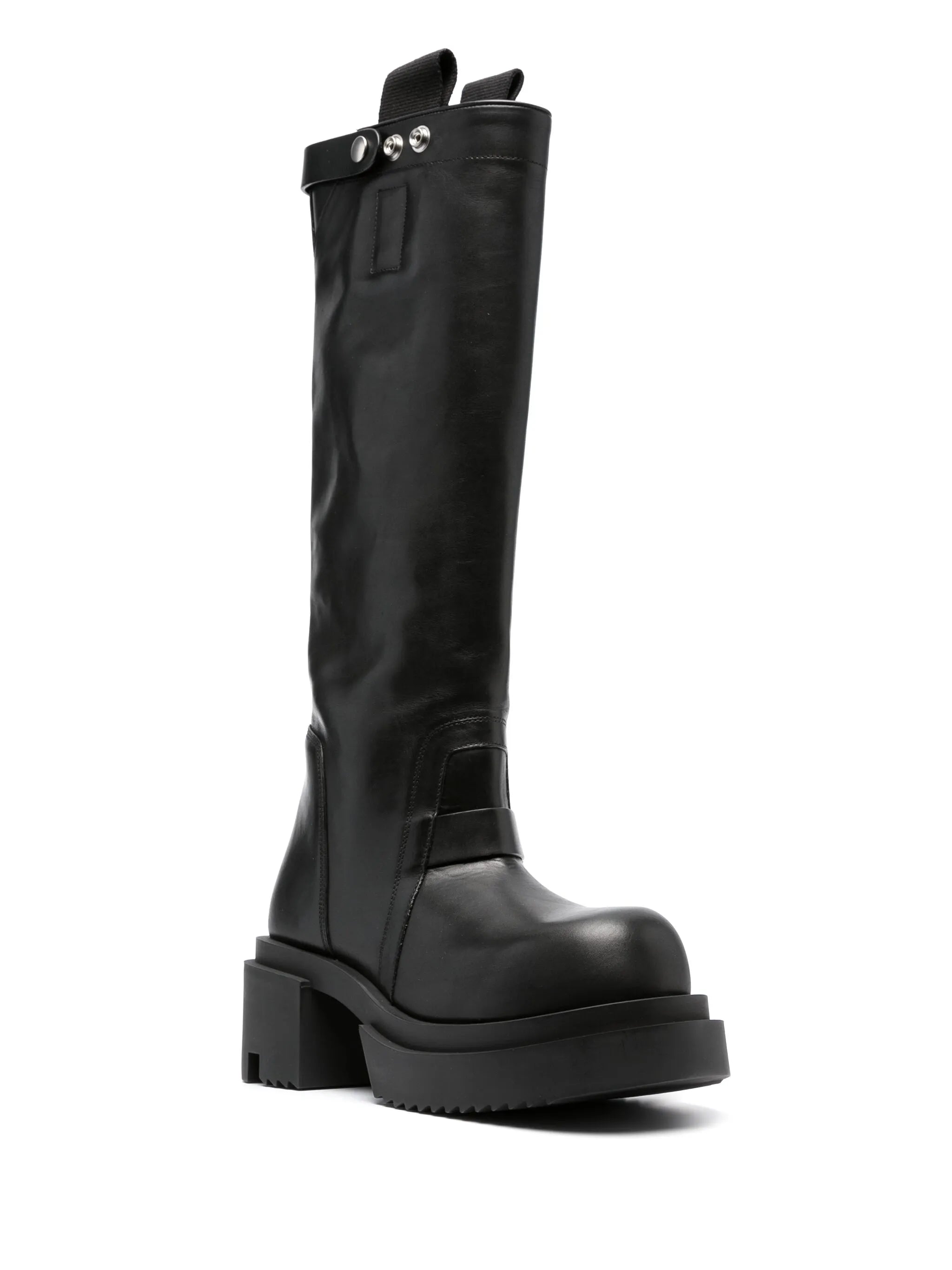 80mm polished-leather knee-high boots