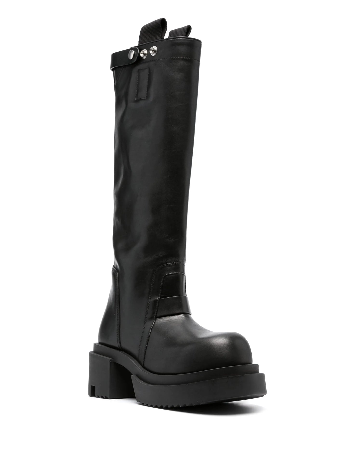 80mm polished-leather knee-high boots