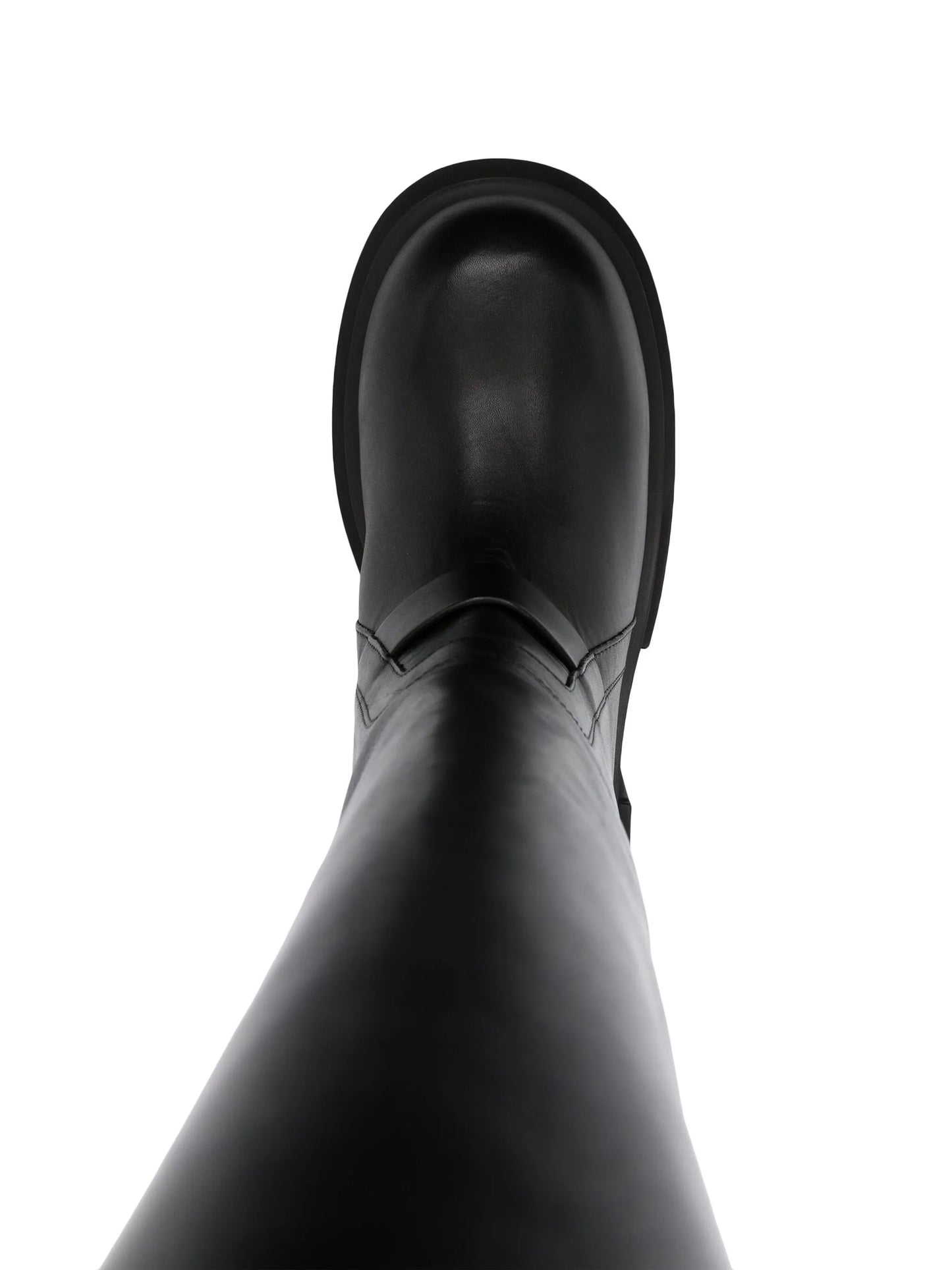 80mm polished-leather knee-high boots