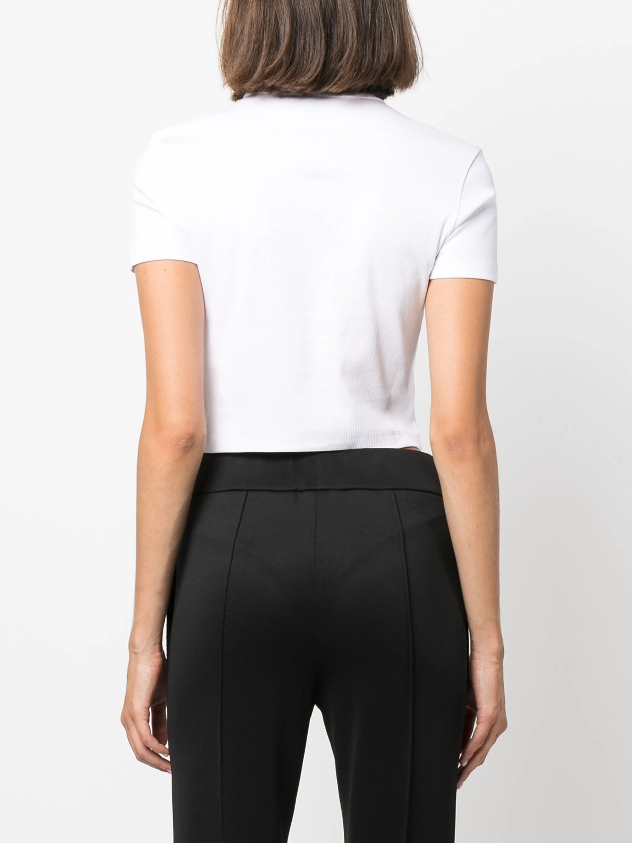 logo-embroidered ribbed T-shirt