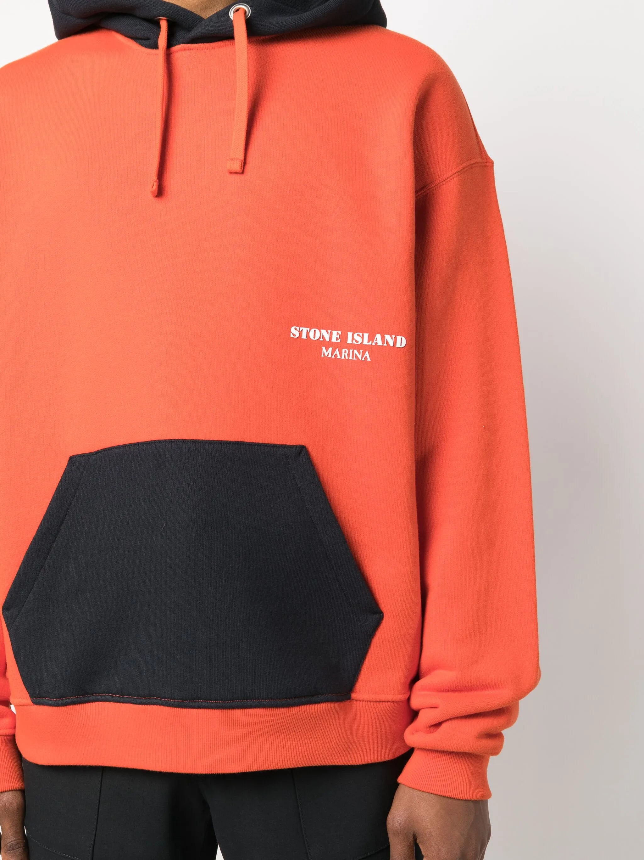 colour-block cotton hoodie