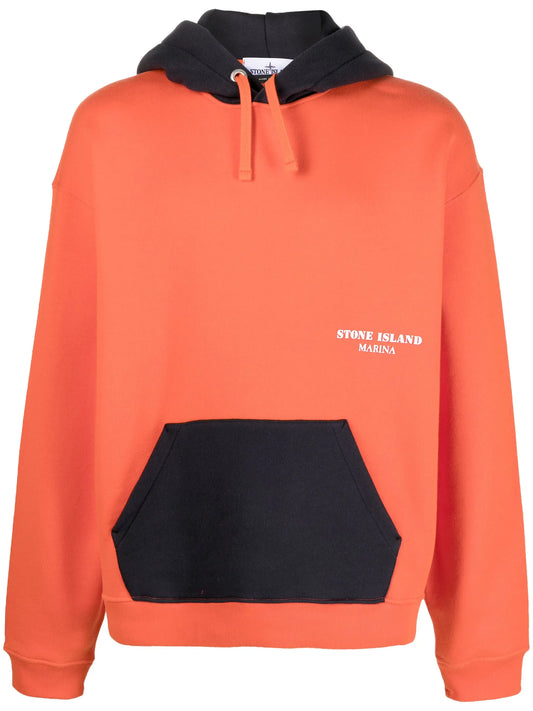 colour-block cotton hoodie