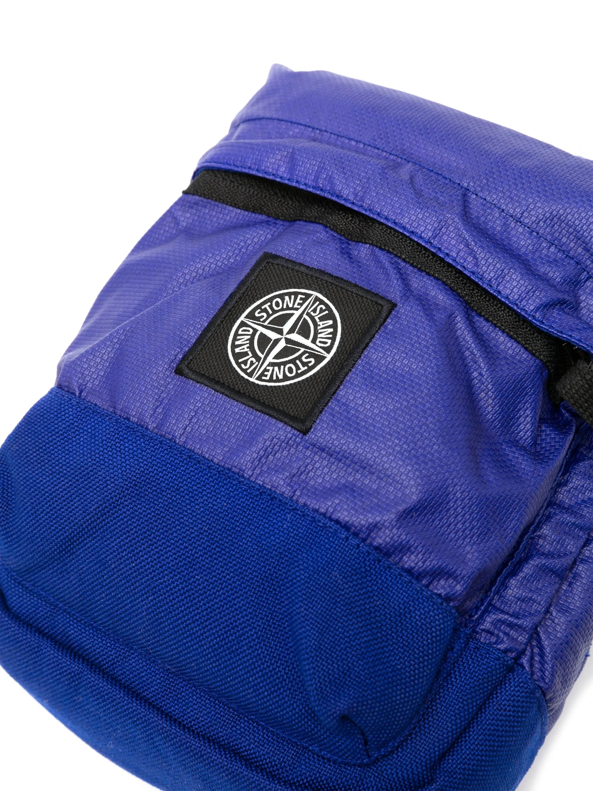 logo-patch coated-cotton messenger bag