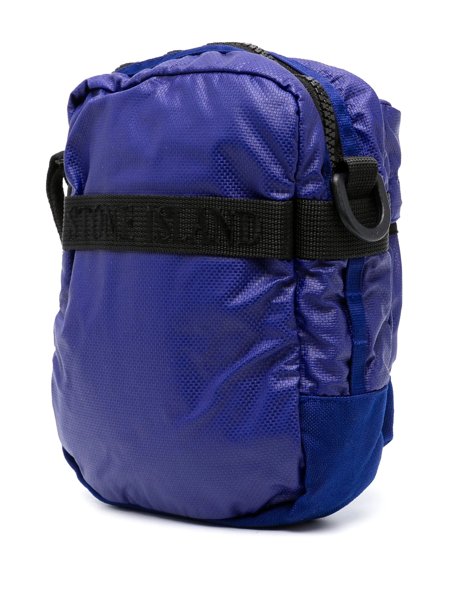 logo-patch coated-cotton messenger bag