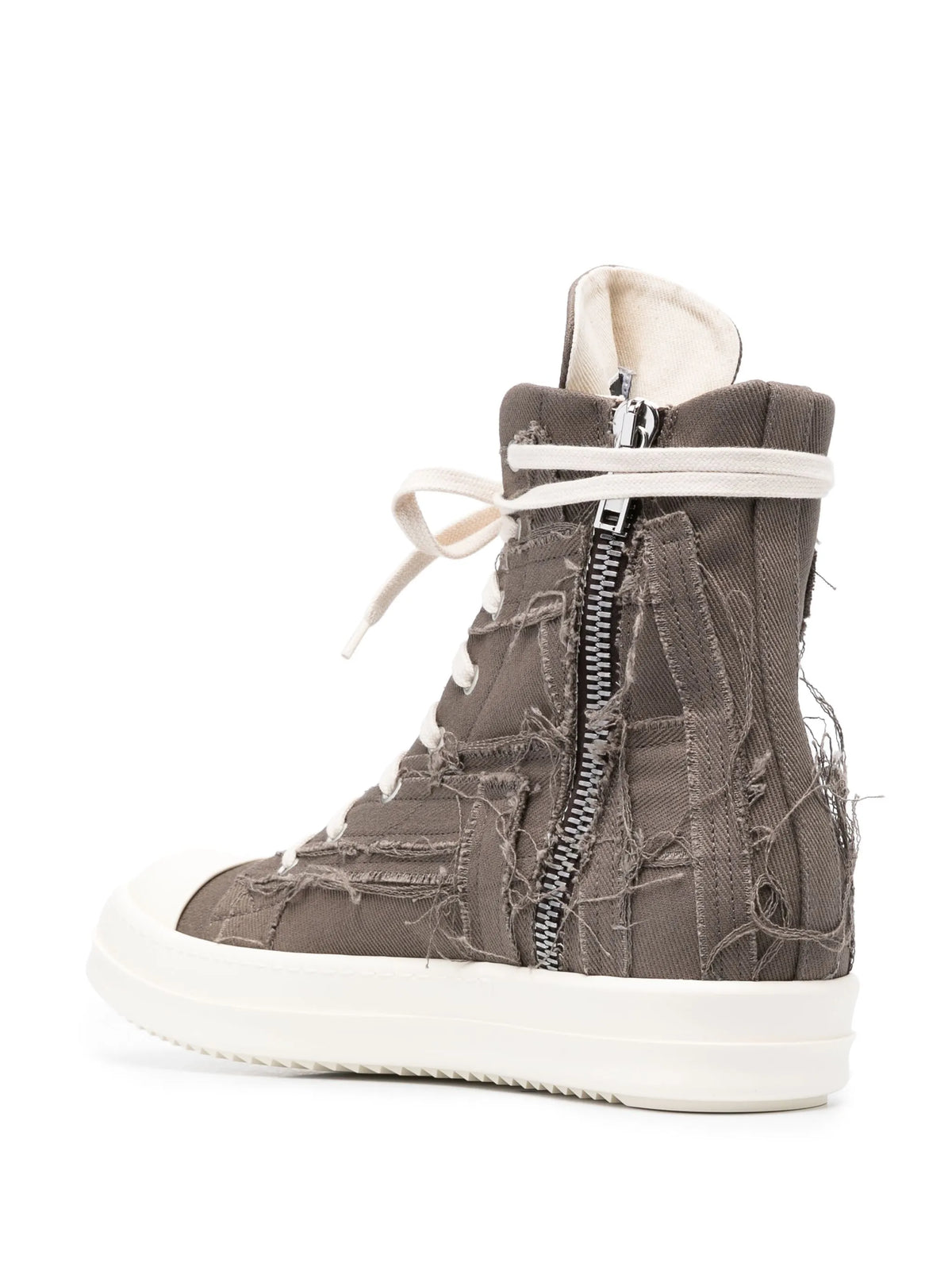 distressed panelled high-top sneakers
