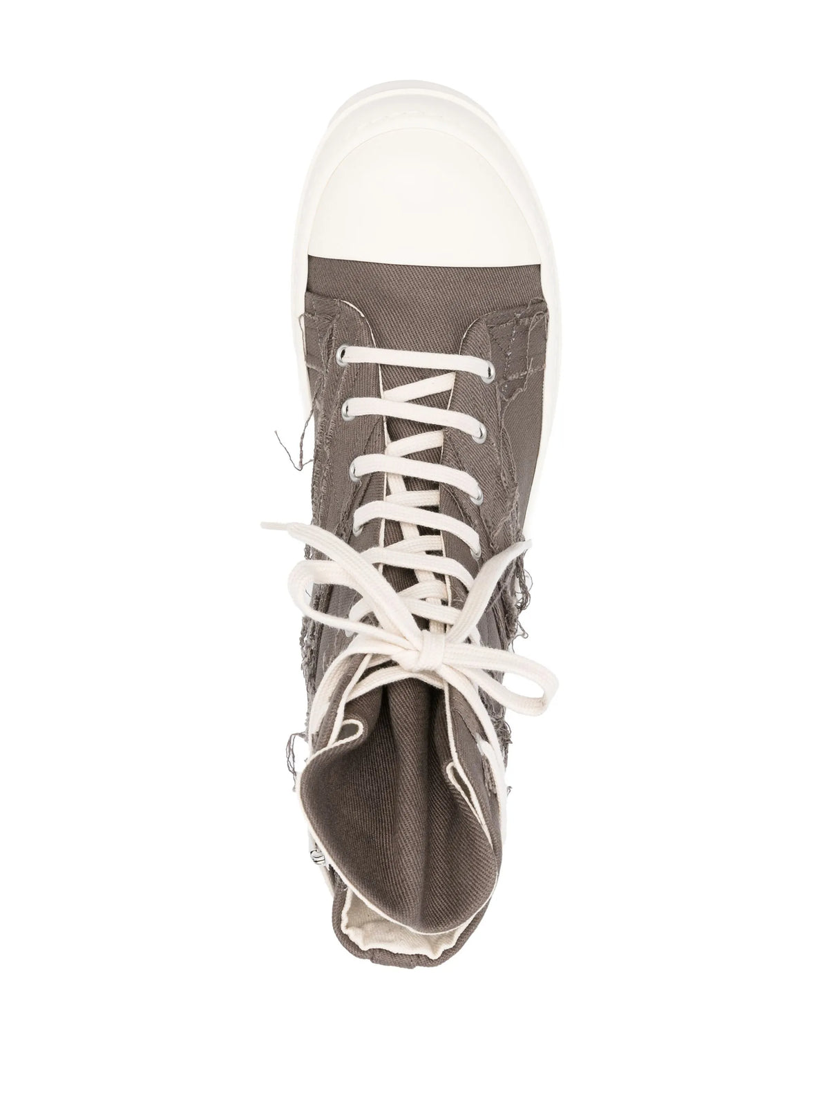 distressed panelled high-top sneakers