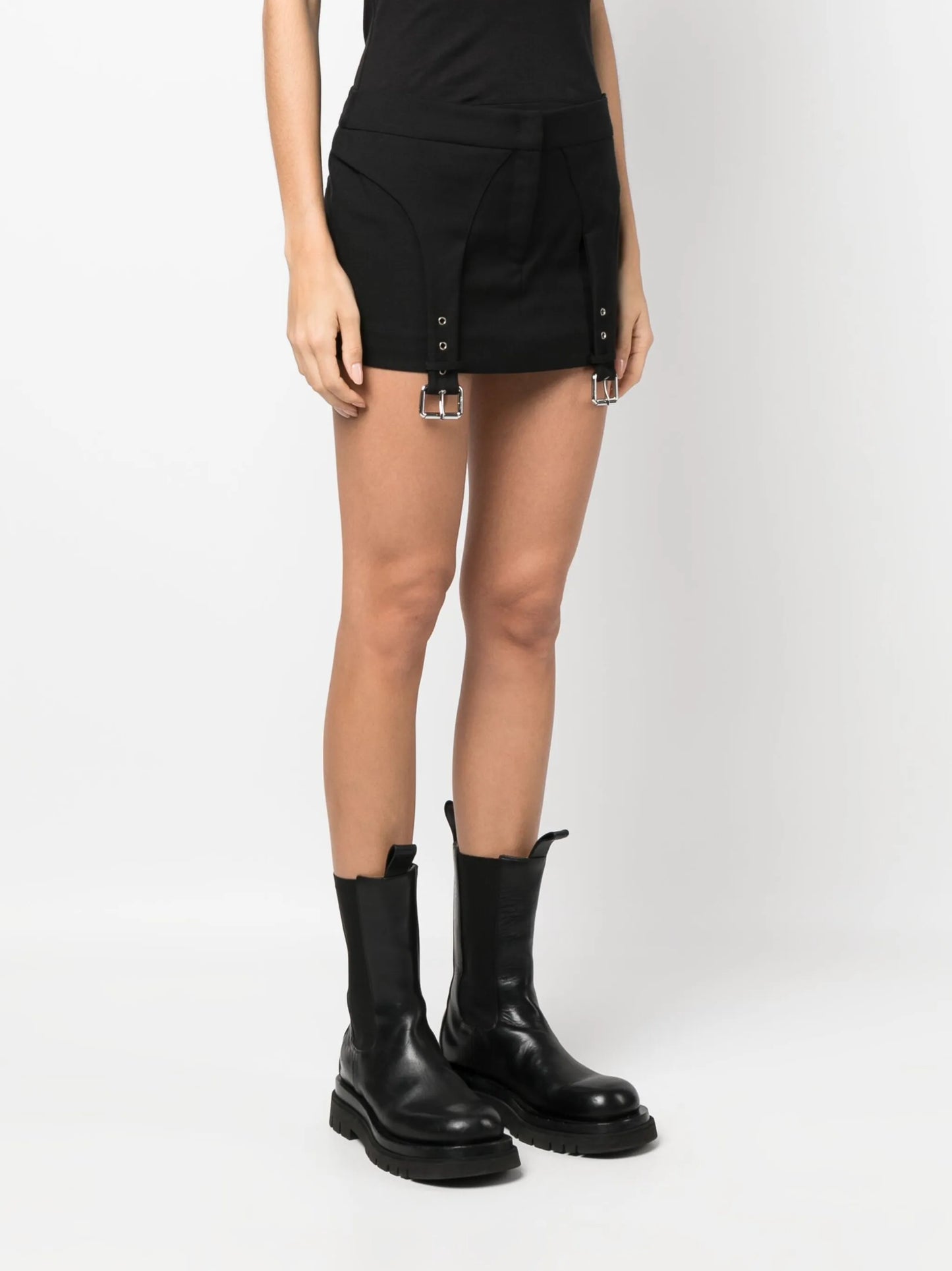 buckle-detail straight miniskirt