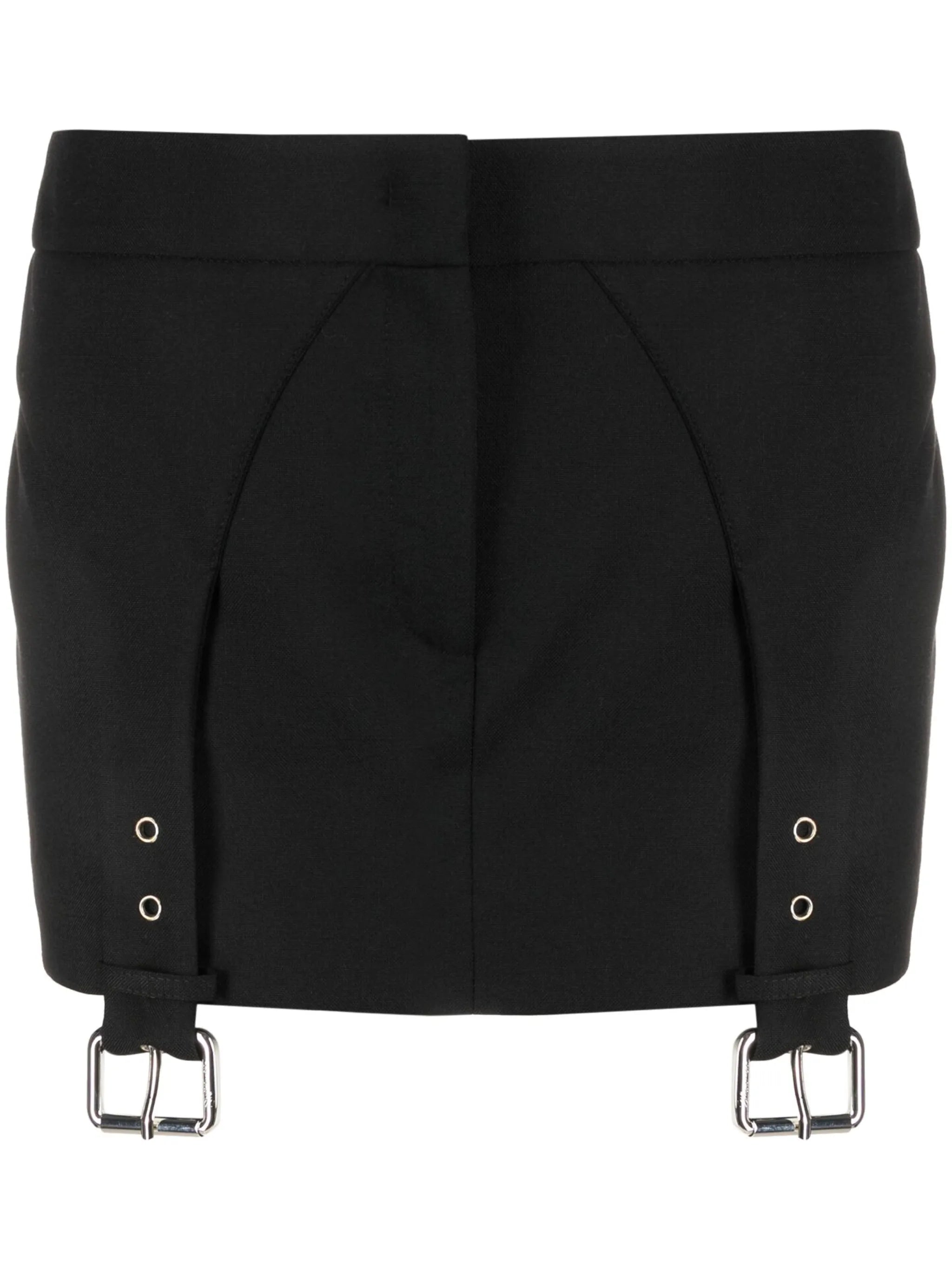 buckle-detail straight miniskirt