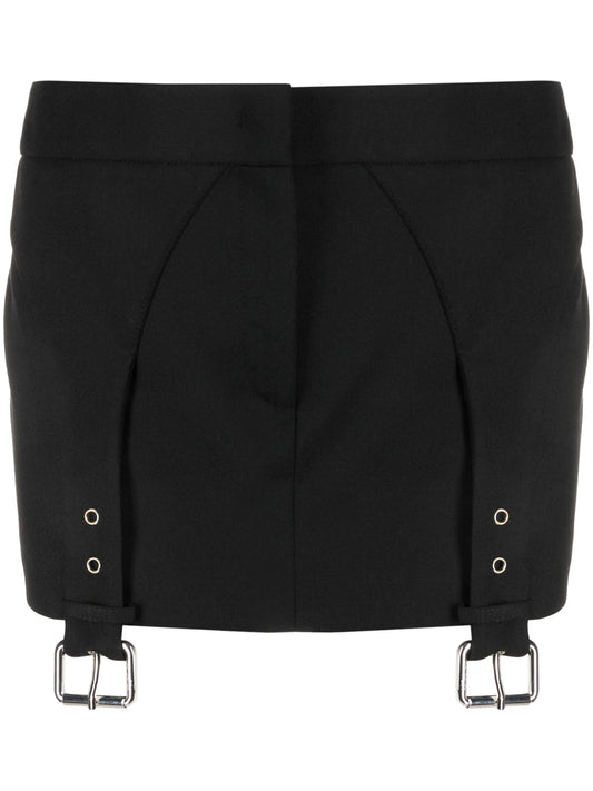 buckle-detail straight miniskirt