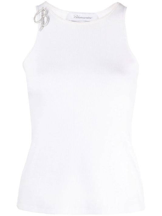 brooch-detail tank top
