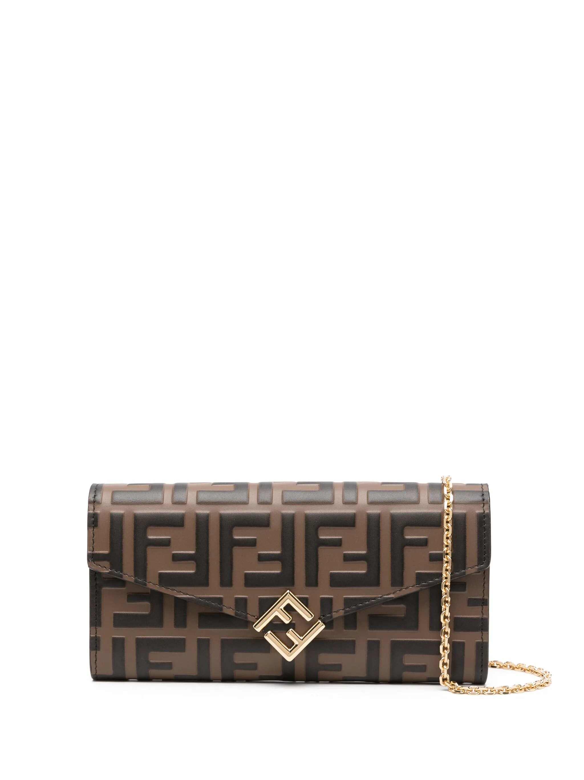 FF Diamonds leather chain wallet