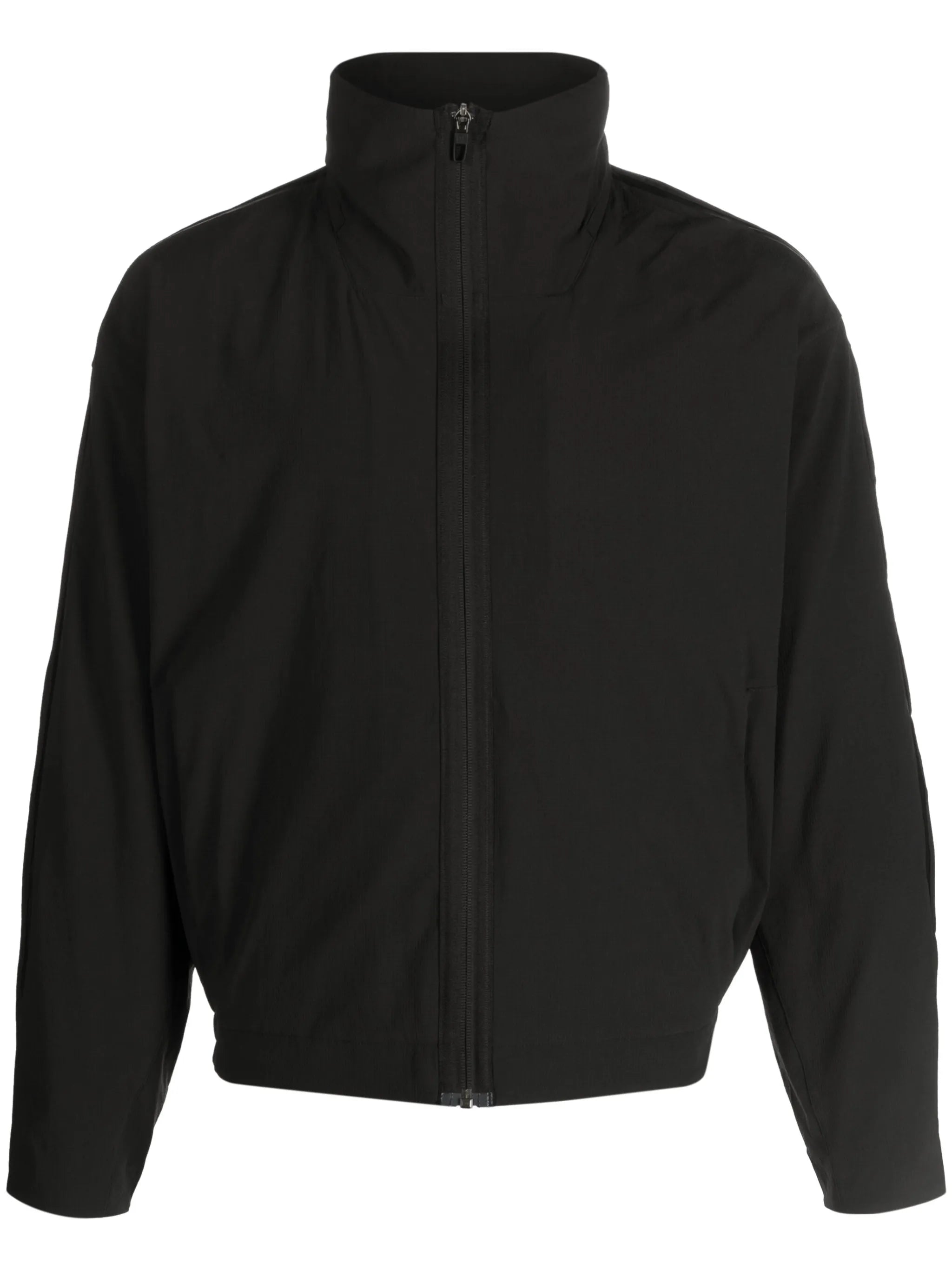 zip-fastening hooded jacket