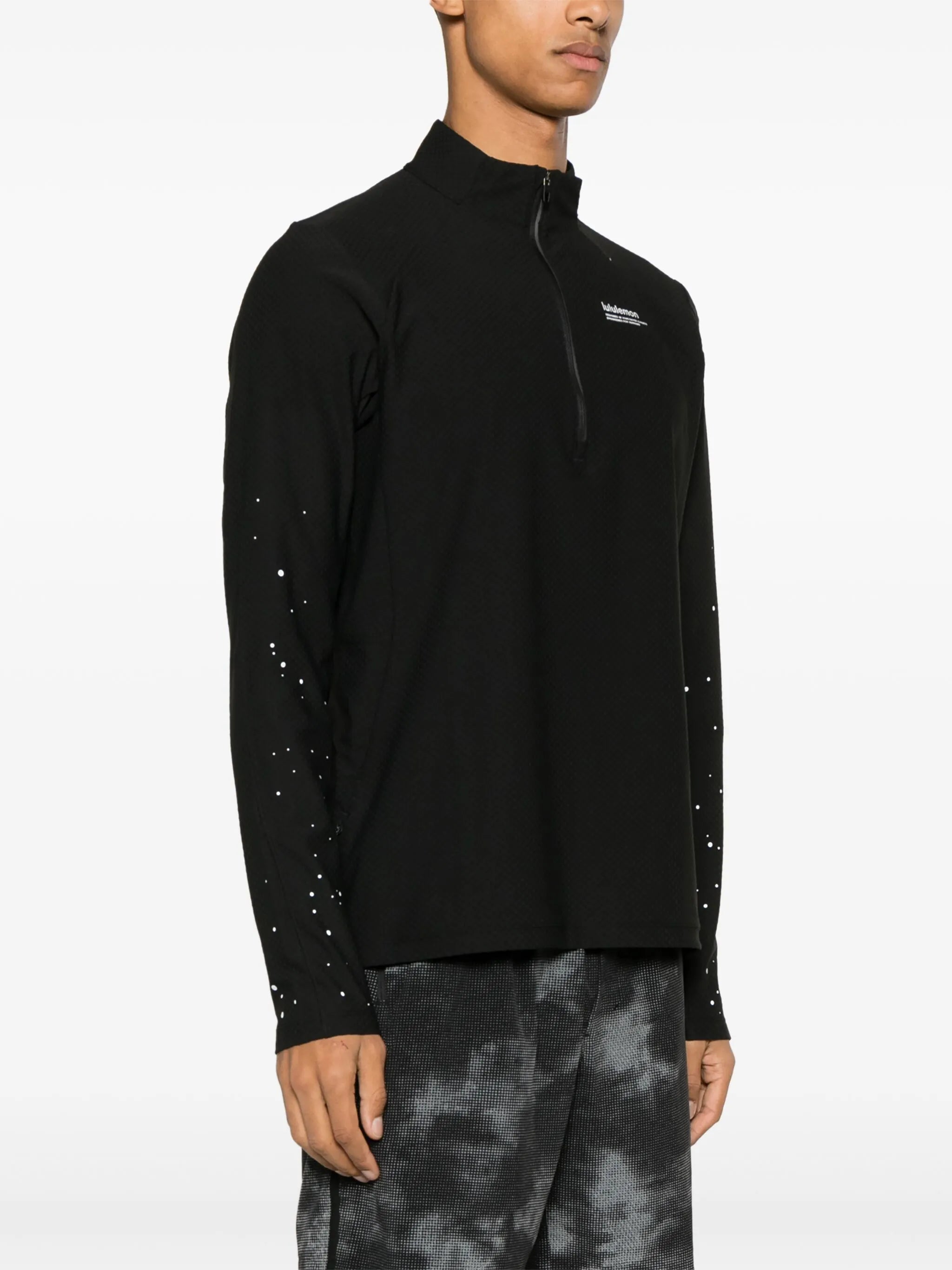half zip-up logo-print sweatshirt