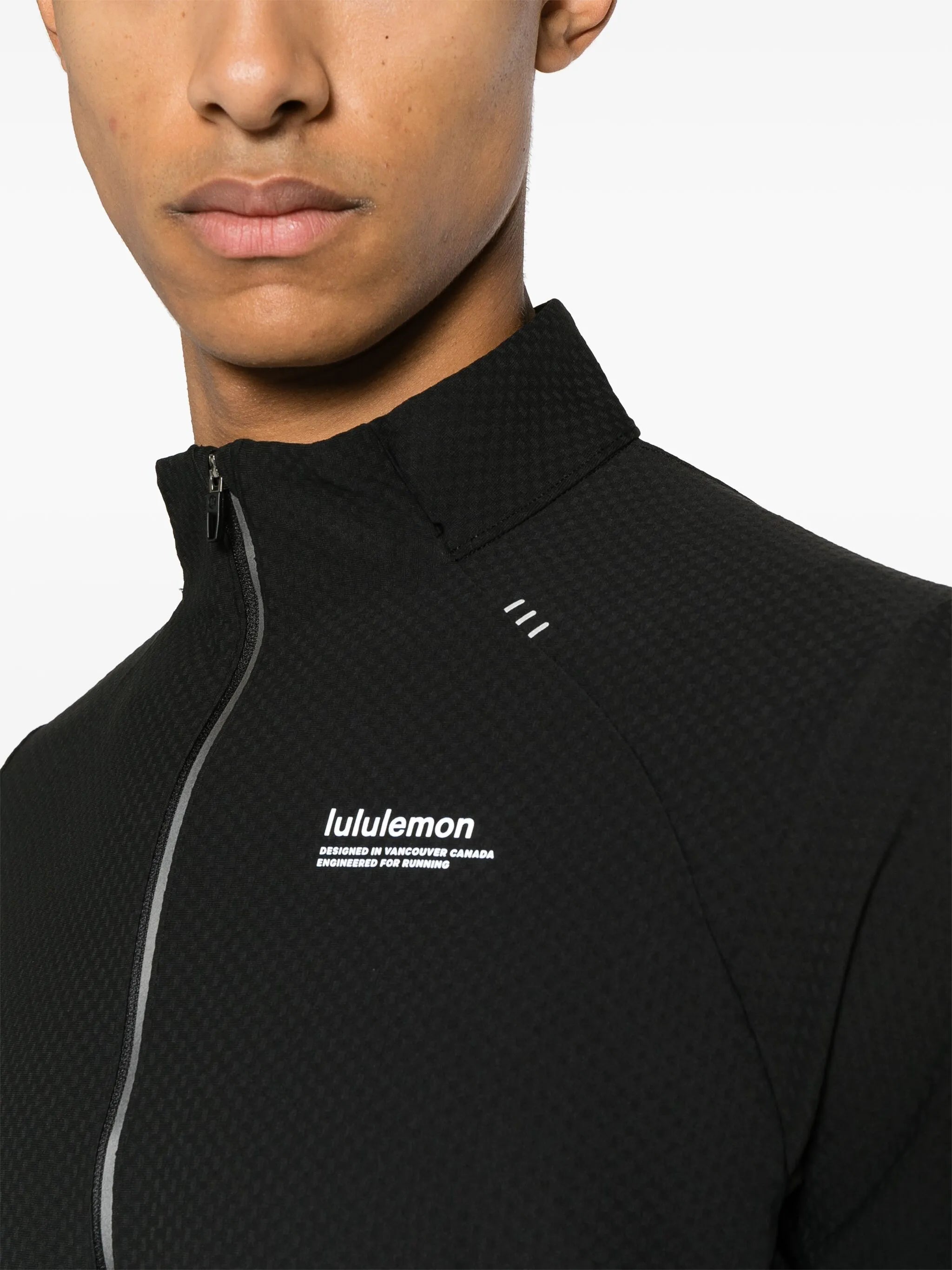 half zip-up logo-print sweatshirt