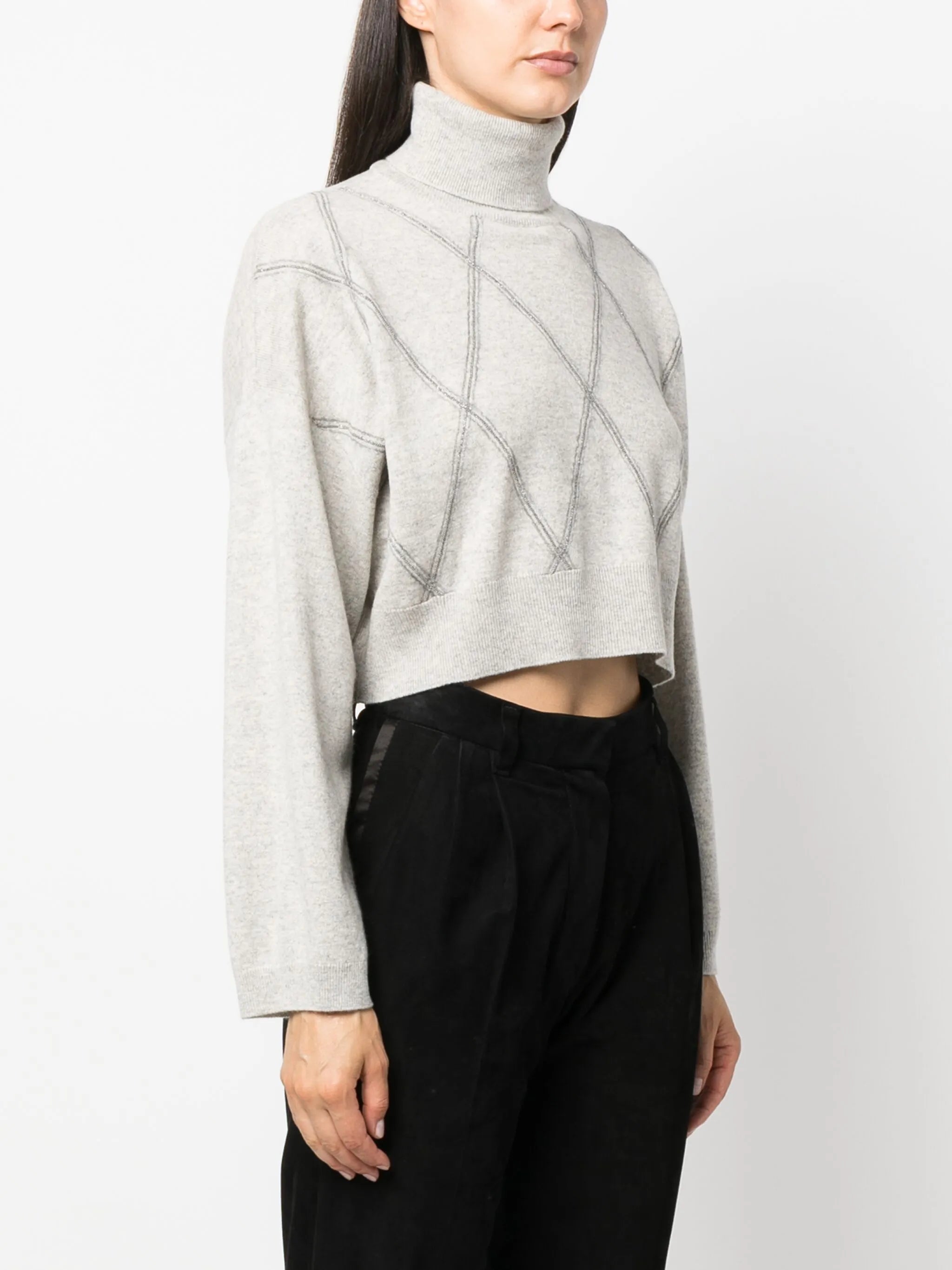 bead-detailing wool-blend jumper