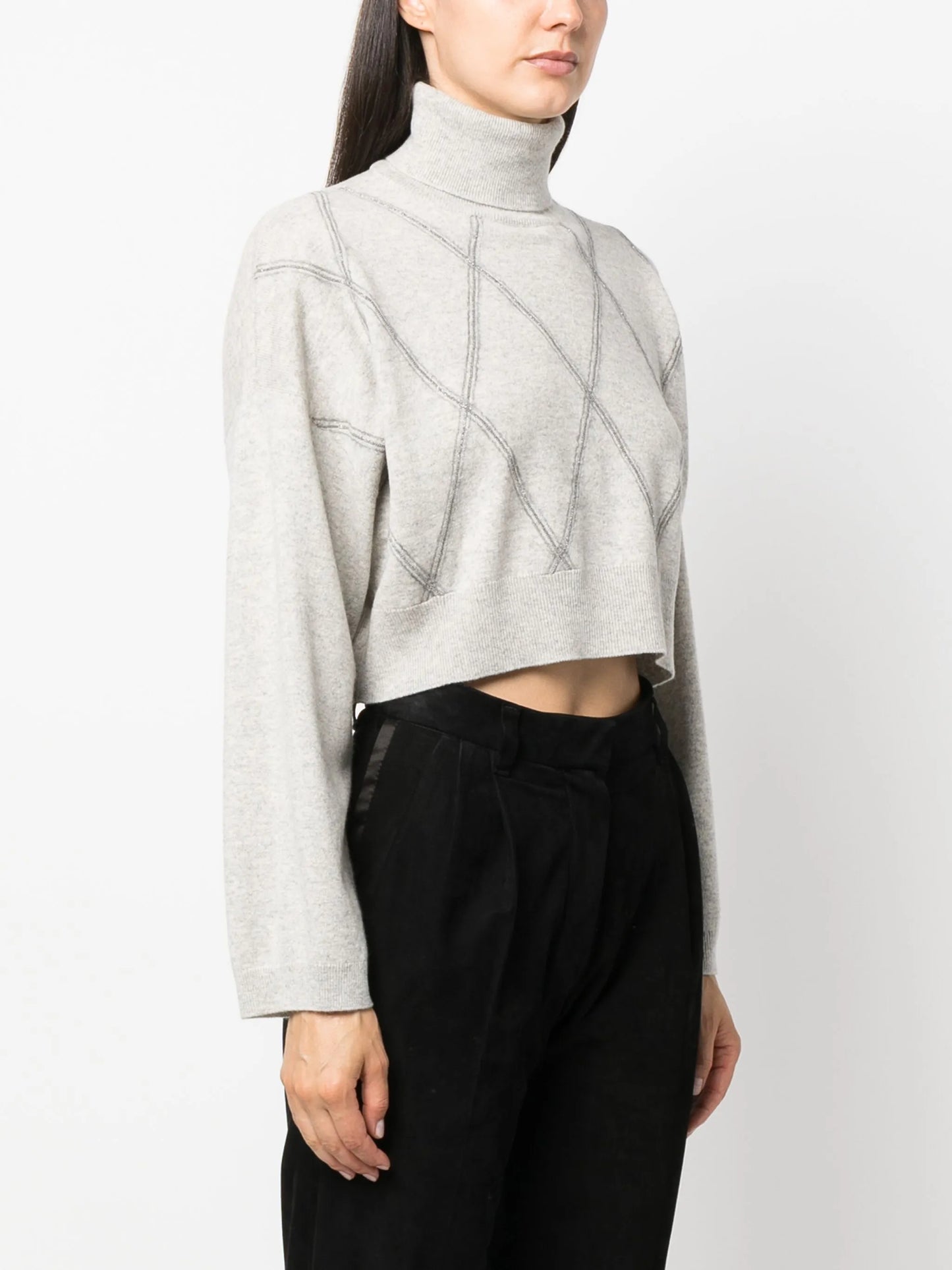 bead-detailing wool-blend jumper