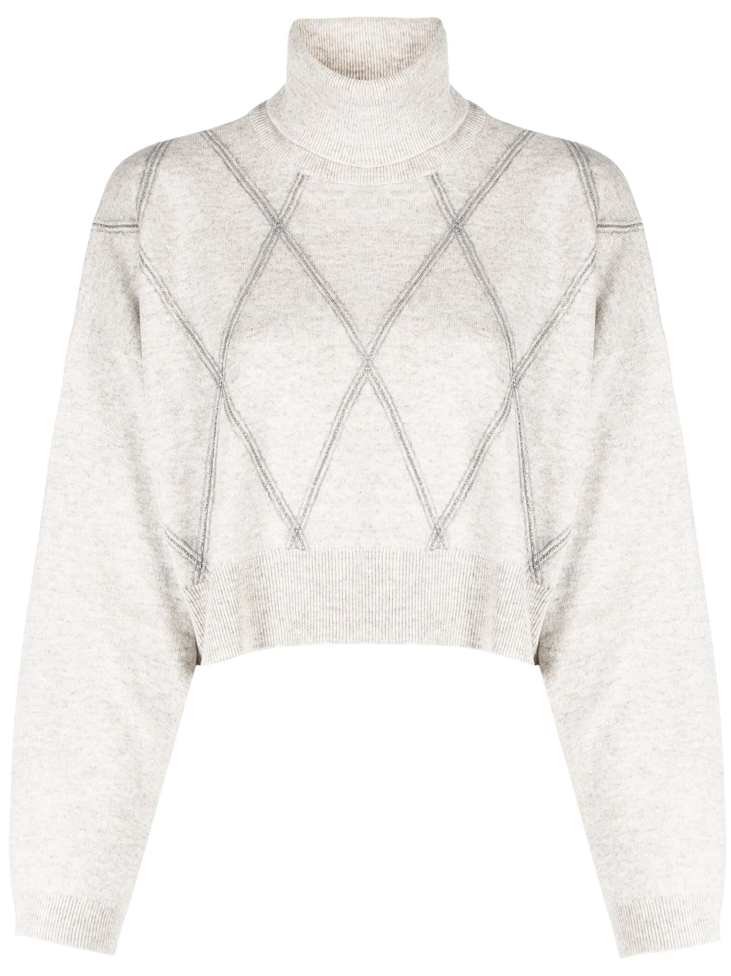 bead-detailing wool-blend jumper