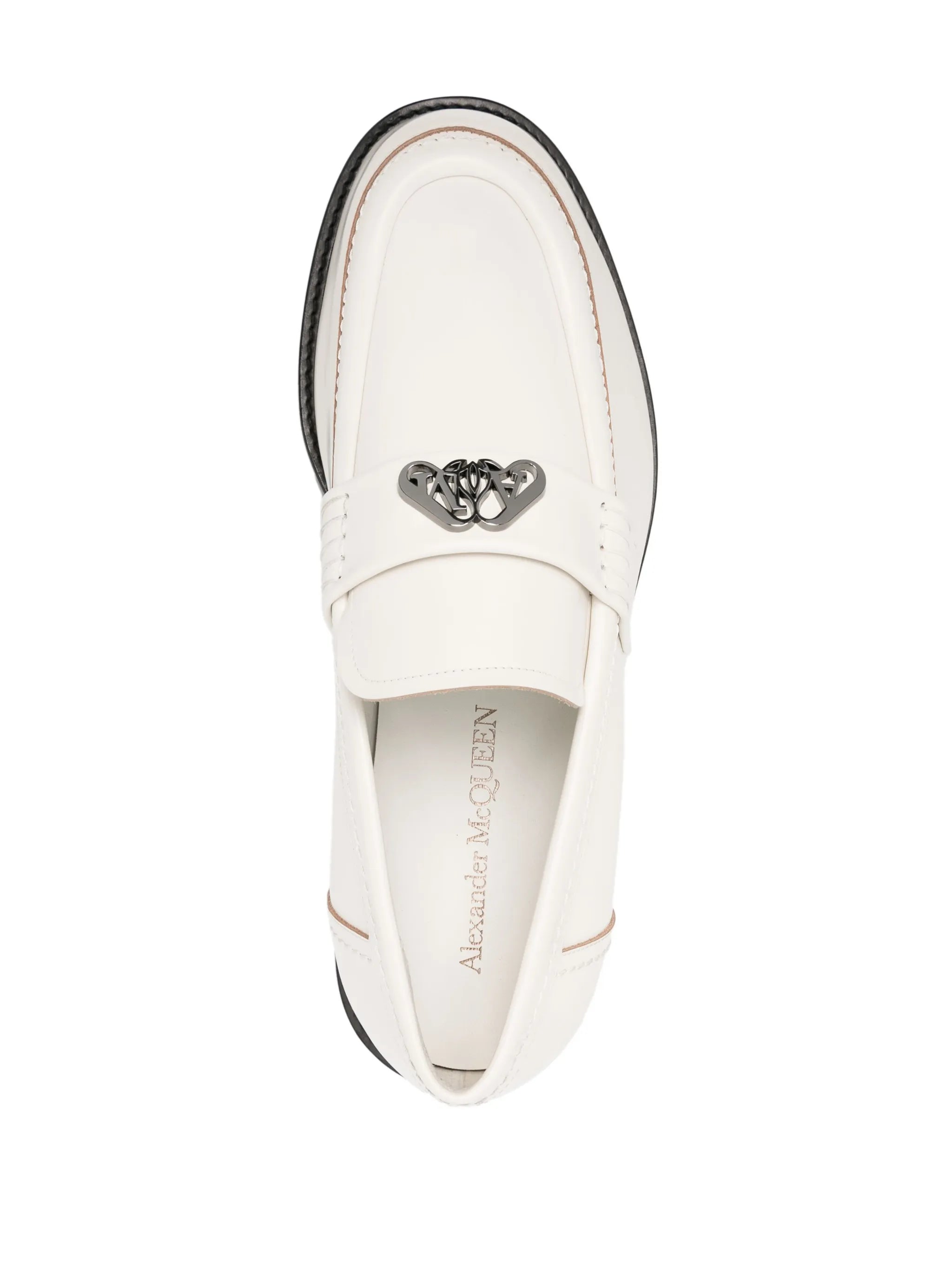 Seal-plaque leather loafers