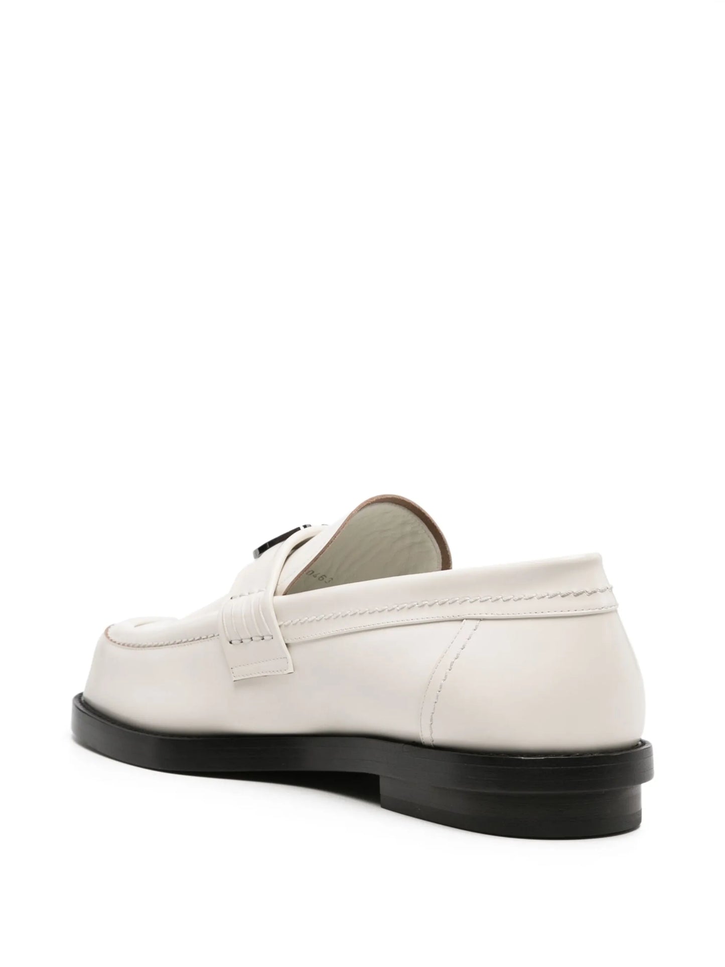 Seal-plaque leather loafers