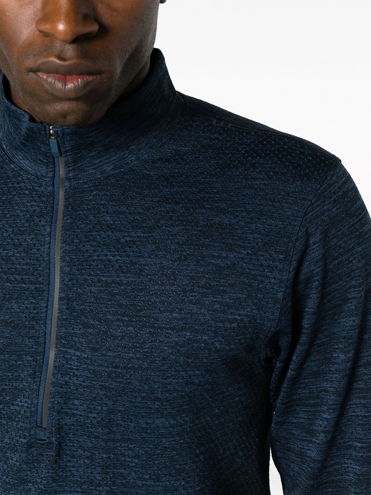 perforated-detail half-zip sweatshirt