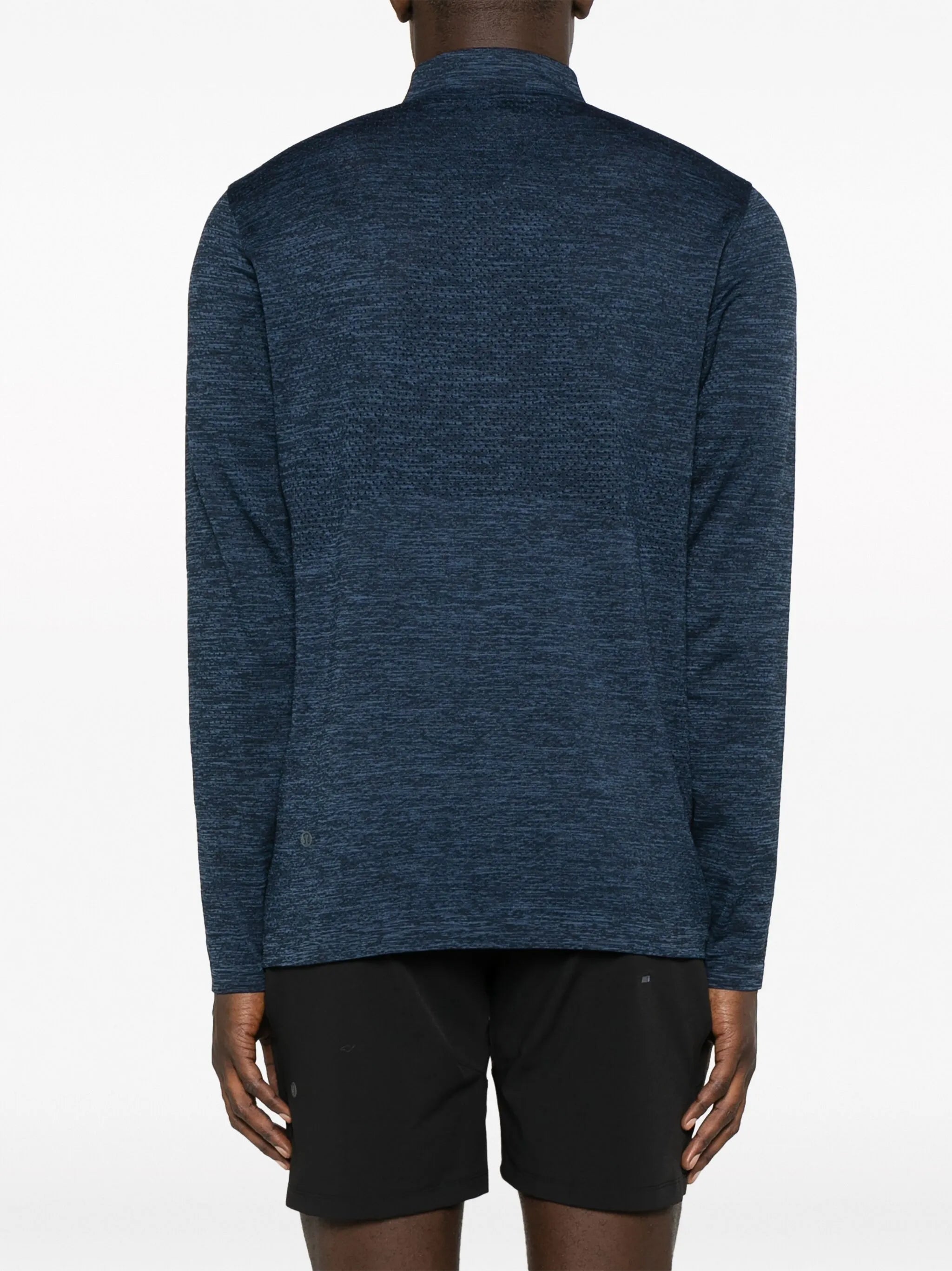 perforated-detail half-zip sweatshirt