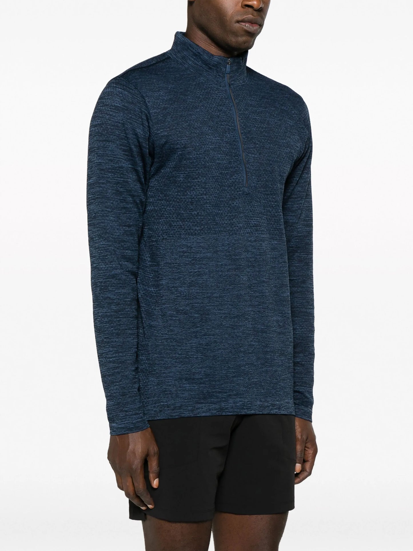 perforated-detail half-zip sweatshirt