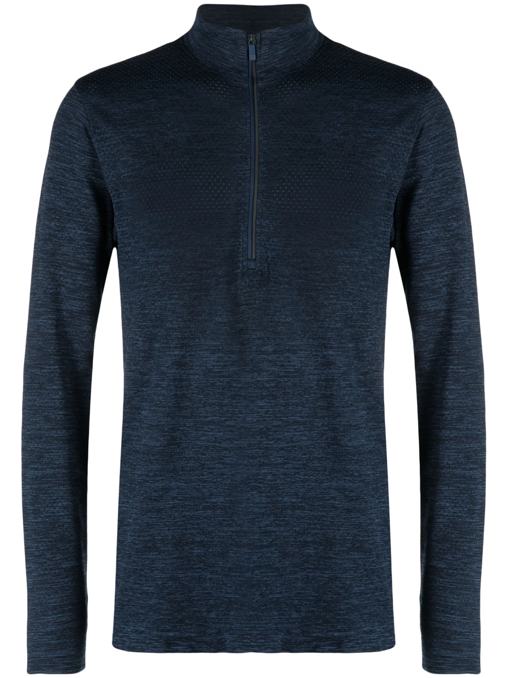 perforated-detail half-zip sweatshirt