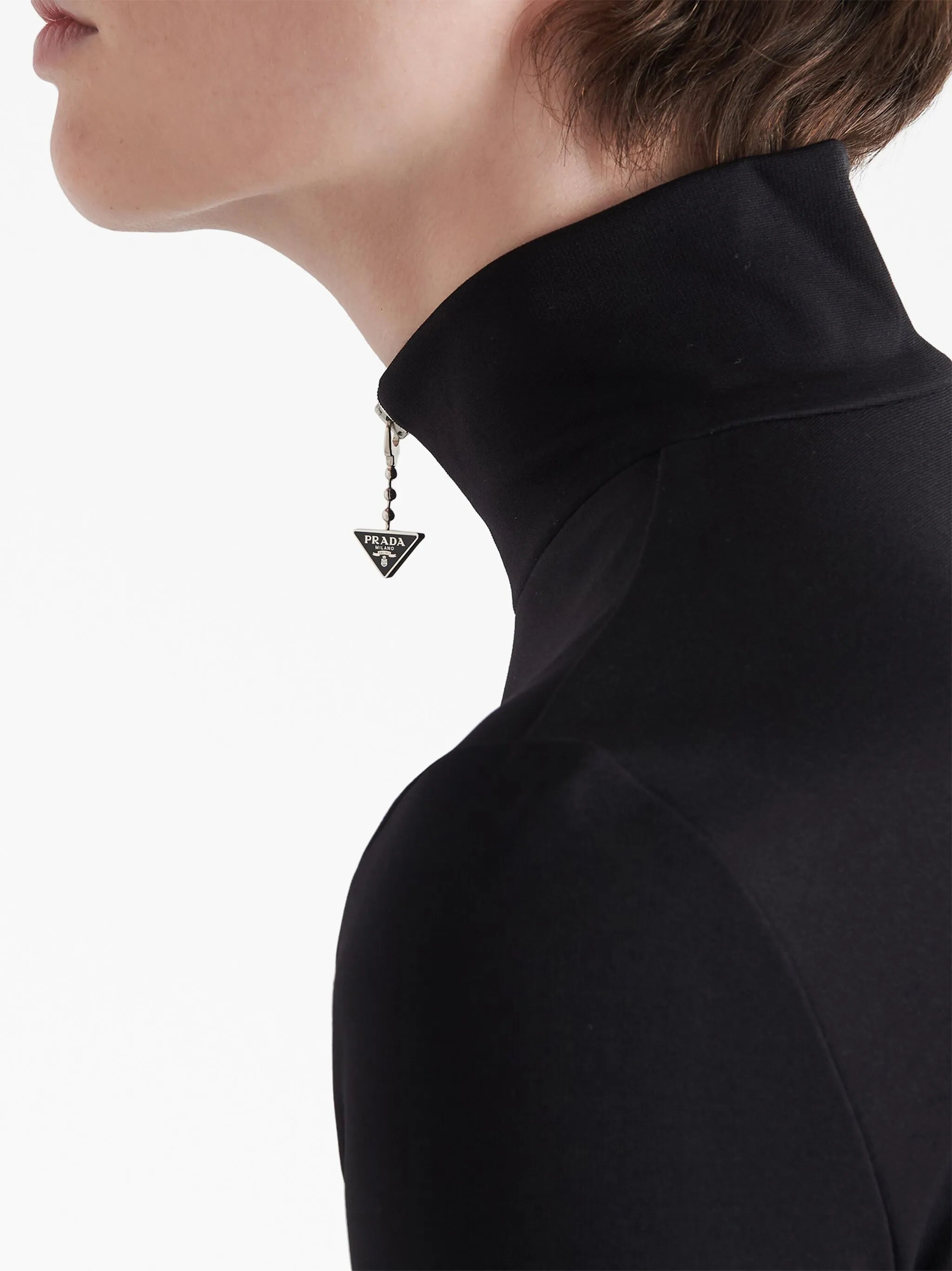 triangle-logo roll-neck top