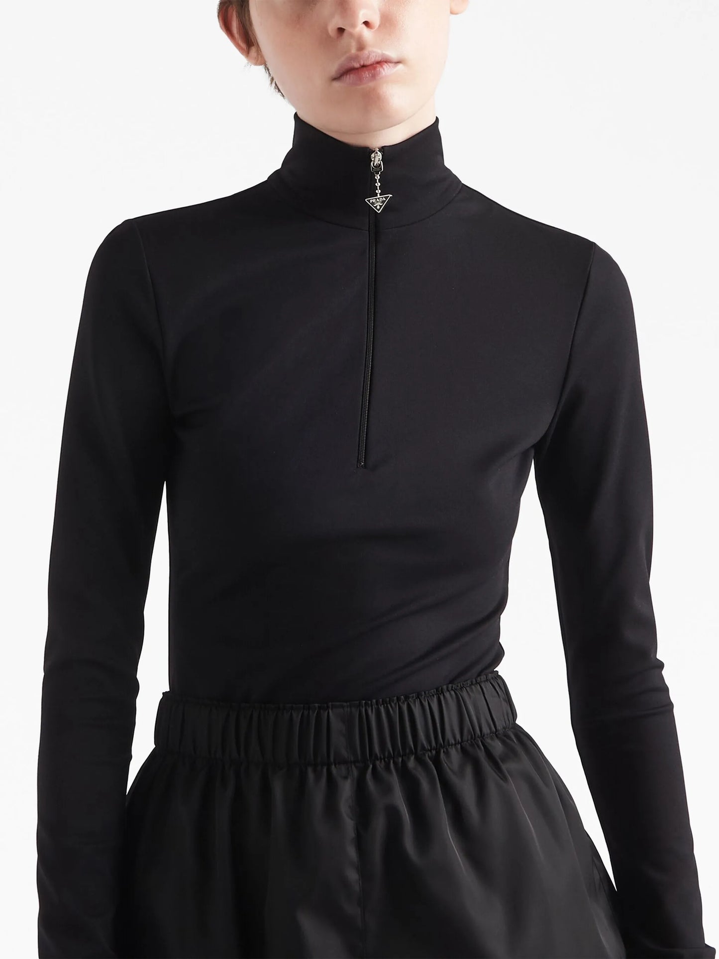 triangle-logo roll-neck top