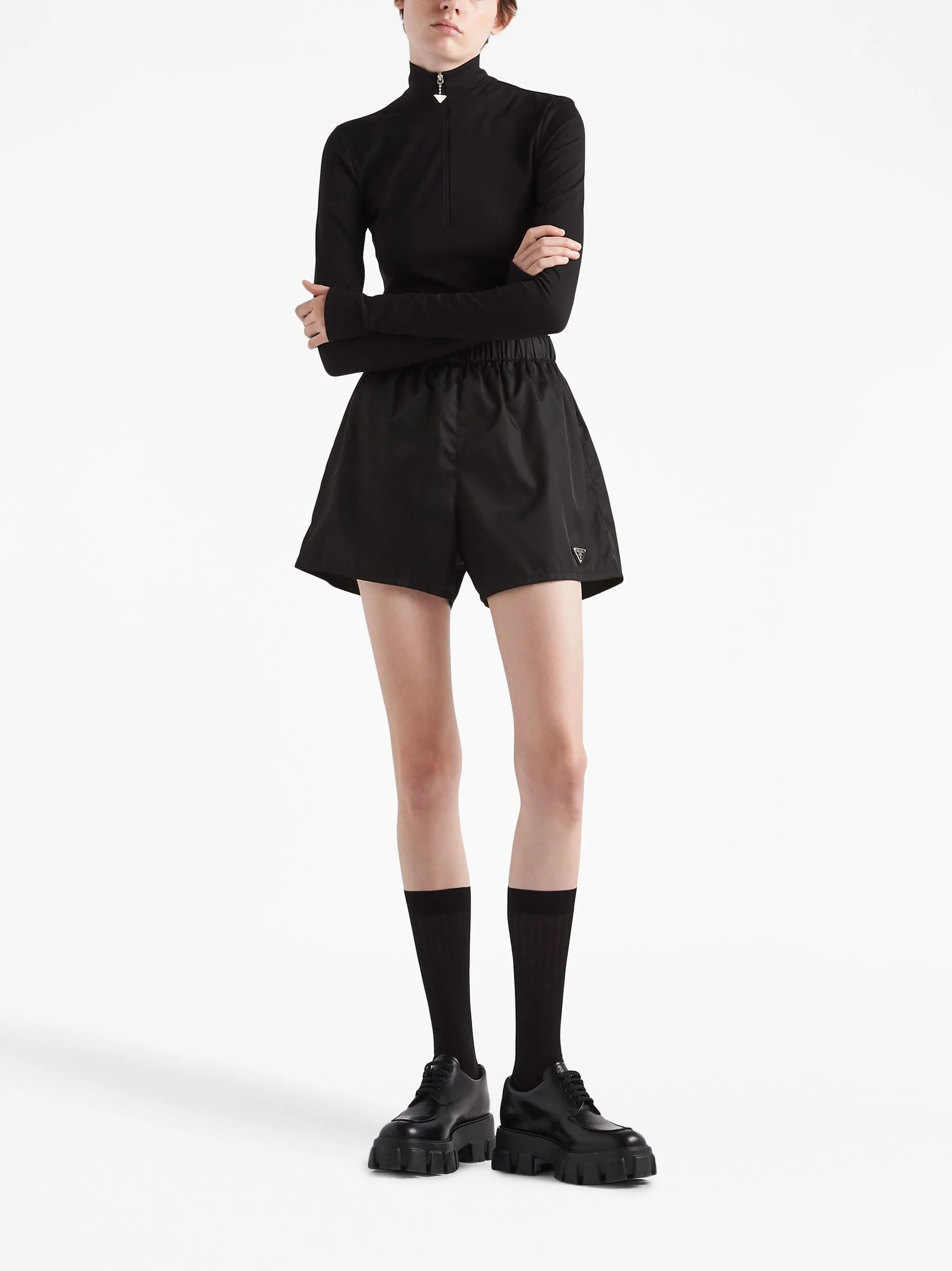 triangle-logo roll-neck top