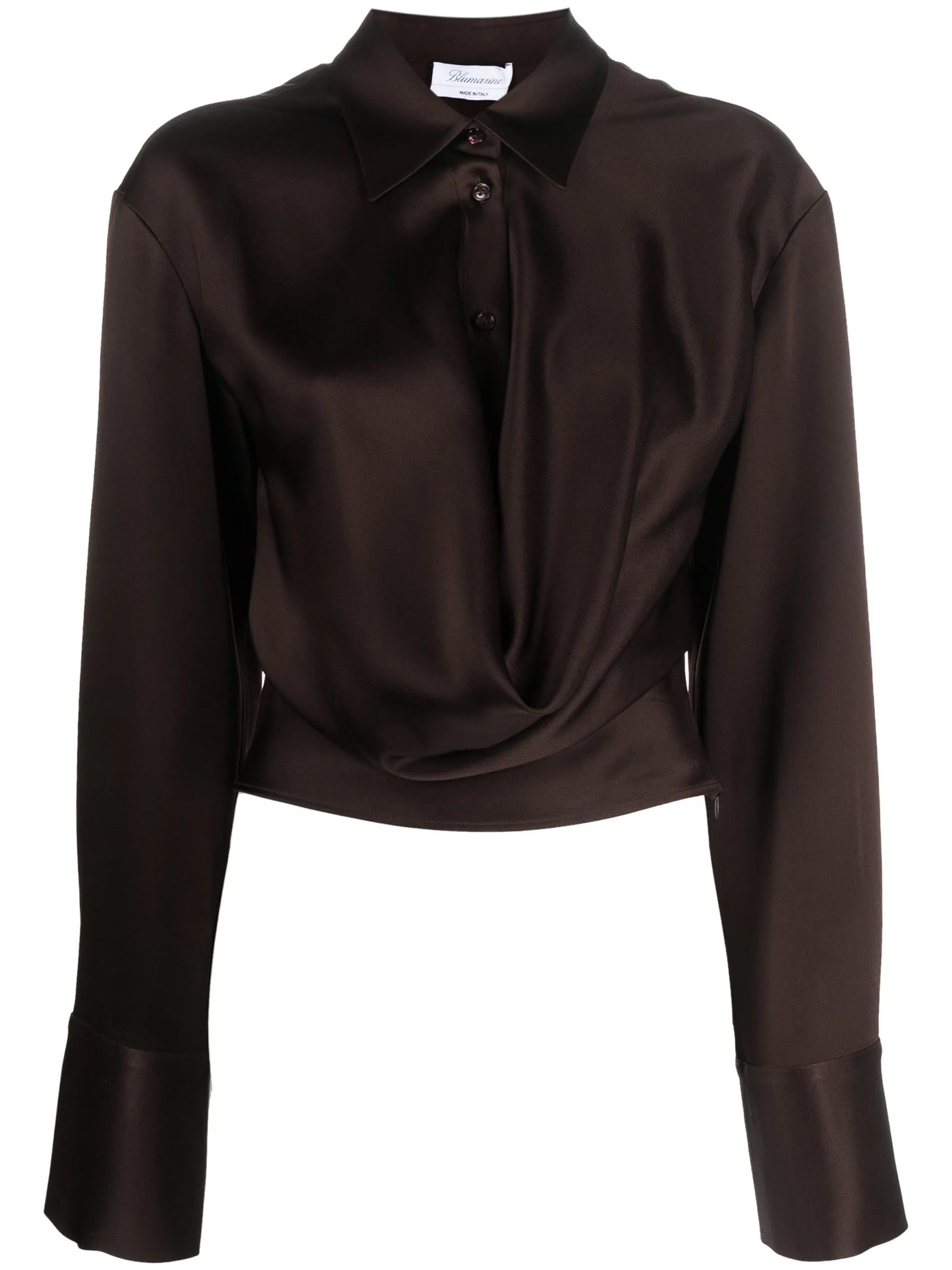 satin buttoned cropped shirt