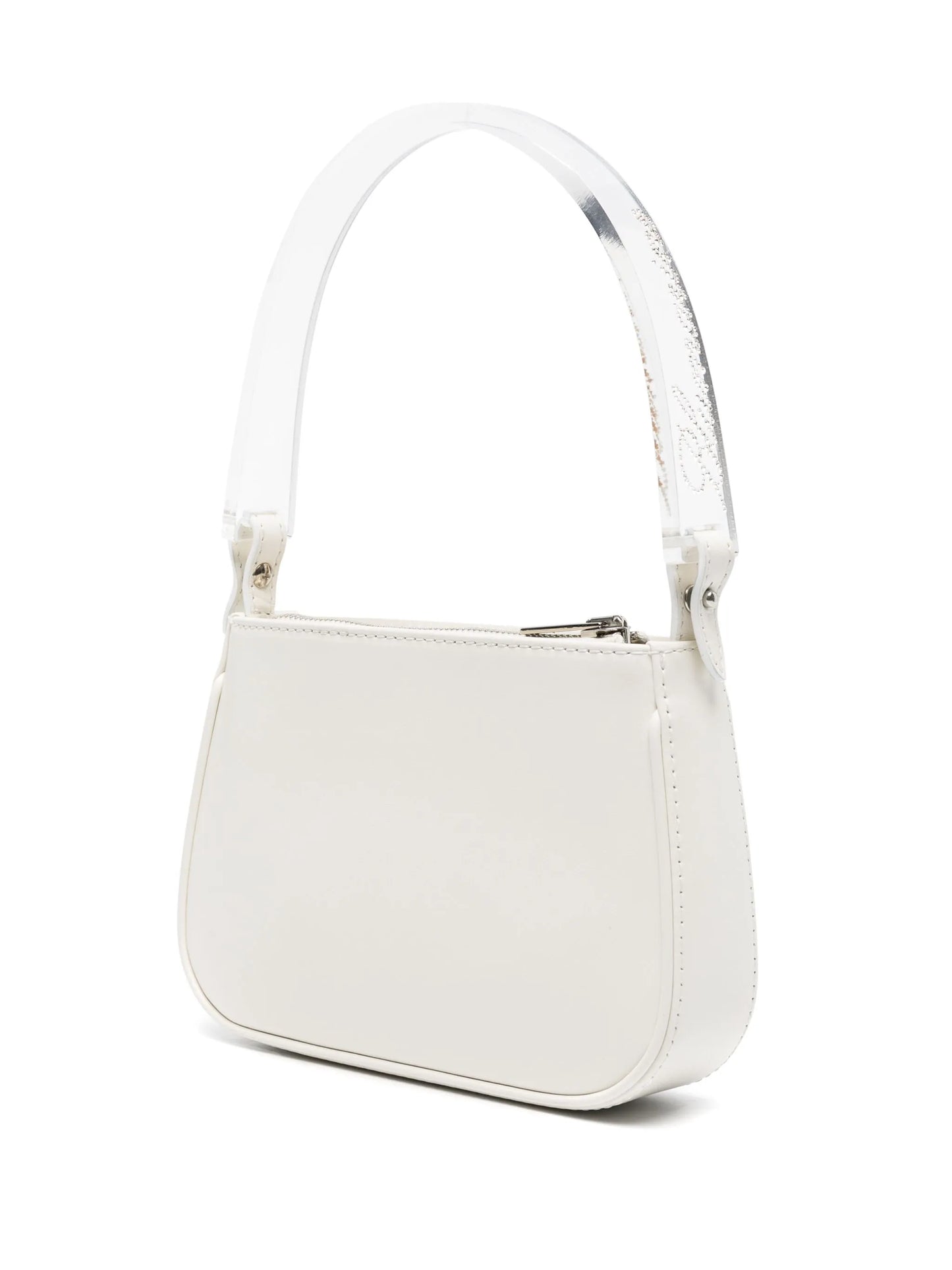 transparent-handle leather tote bag