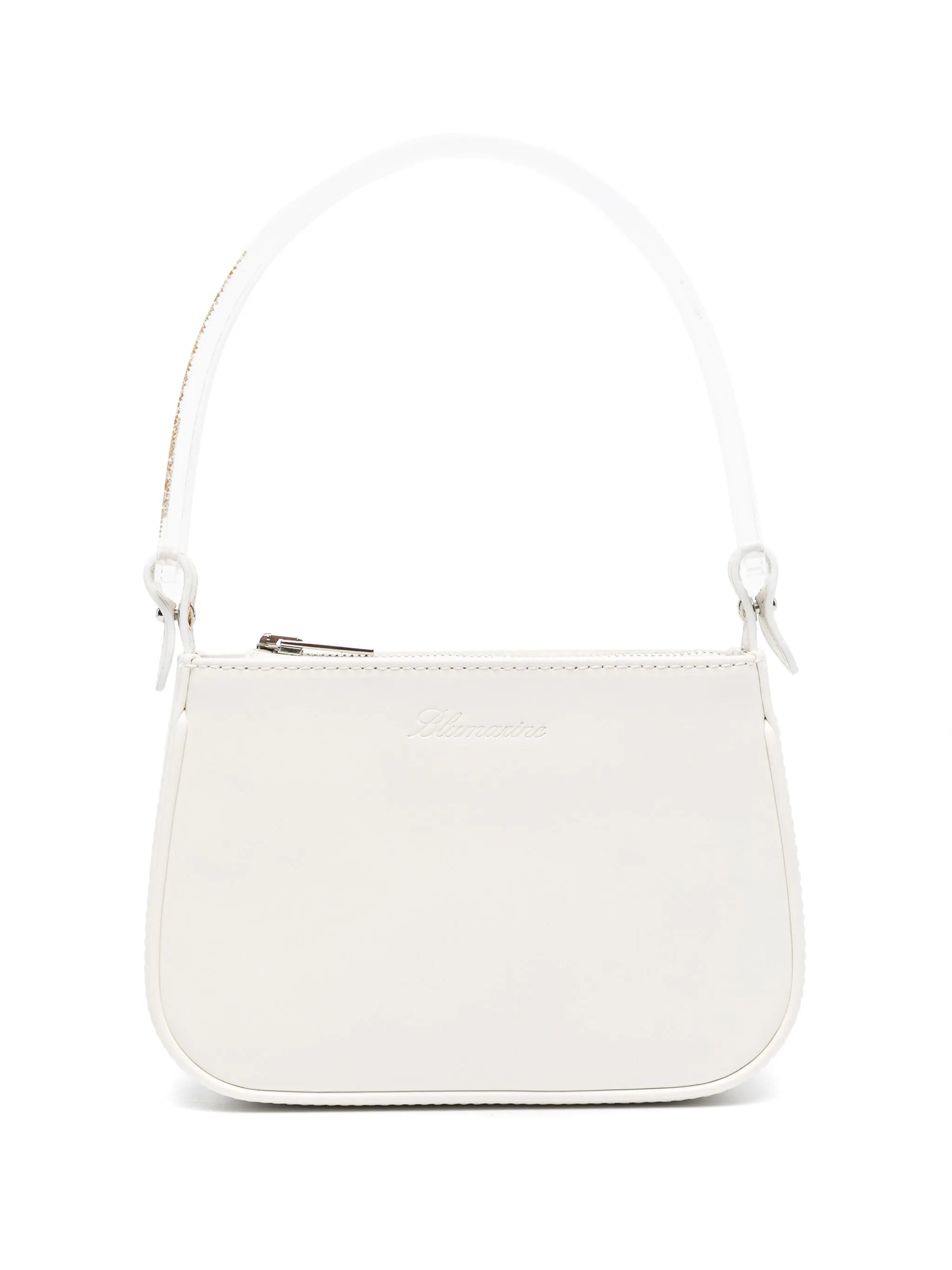 transparent-handle leather tote bag