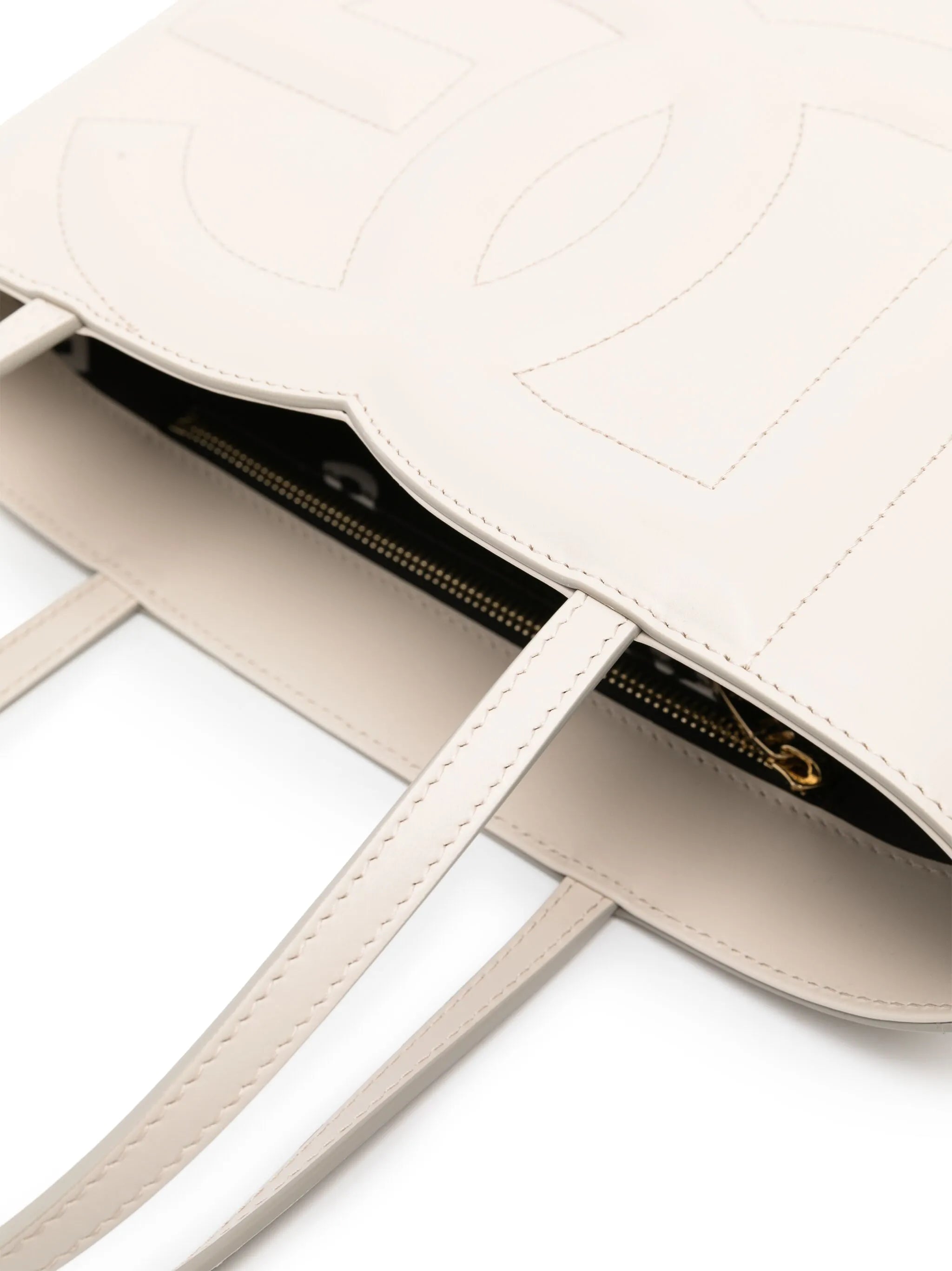 small DG logo leather tote bag